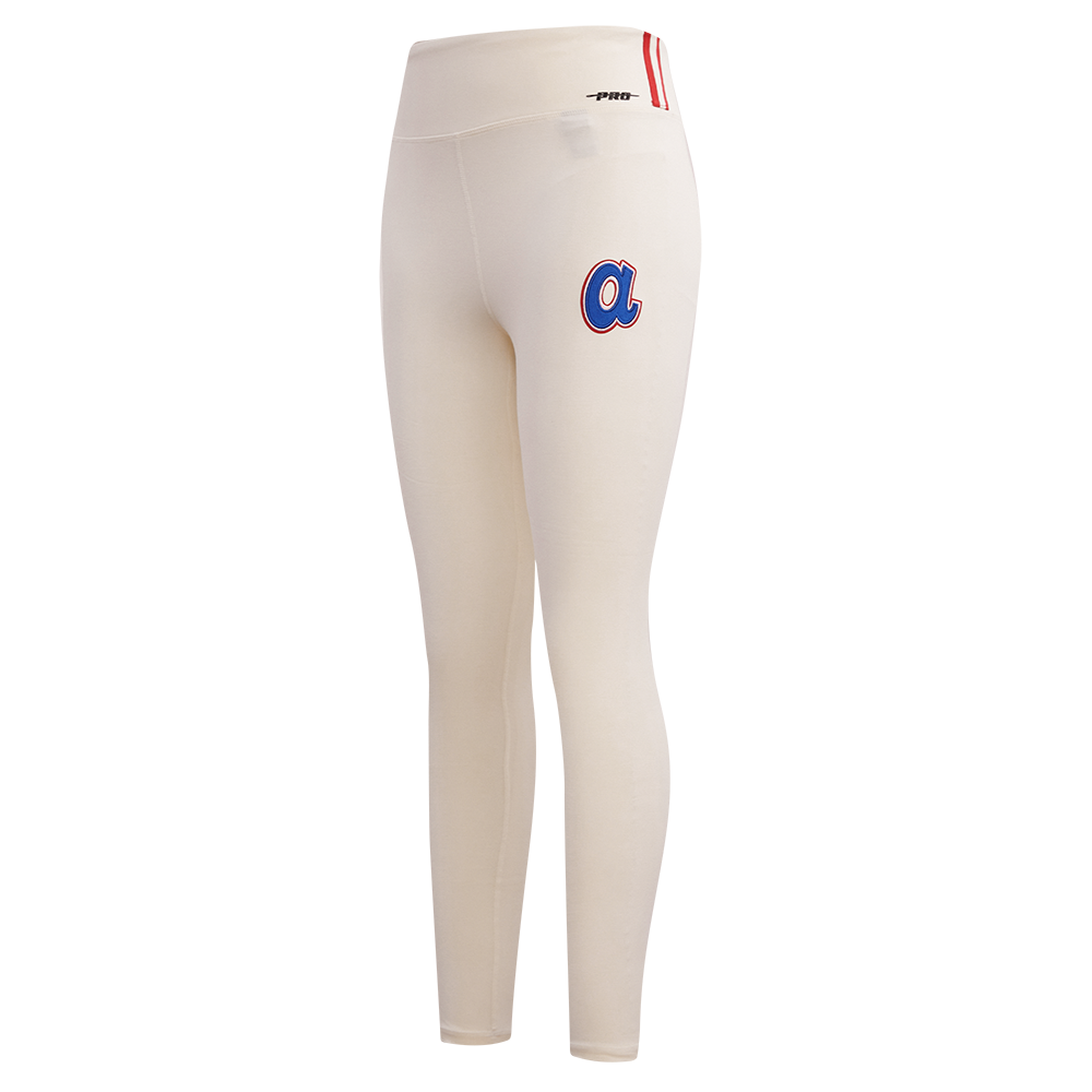 Pro Standard Women's MLB Atlanta Braves Retro Classic Jersey Leggings - Eggshell - EGGSHELL Thumbnail View 3