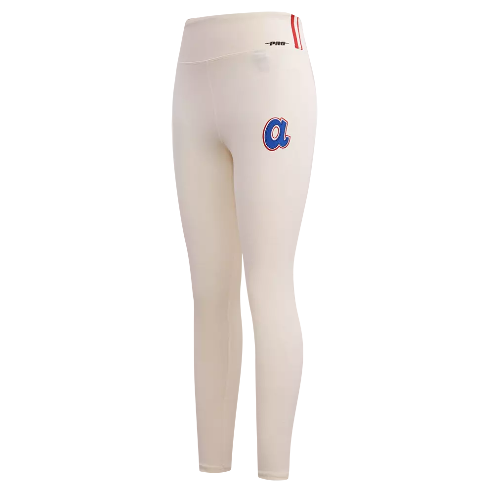Pro Standard Women's MLB Atlanta Braves Retro Classic Jersey Leggings - Eggshell - EGGSHELL