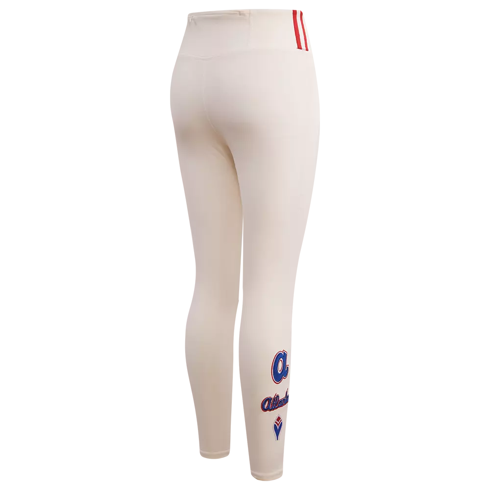 Pro Standard Women's MLB Atlanta Braves Retro Classic Jersey Leggings - Eggshell - EGGSHELL