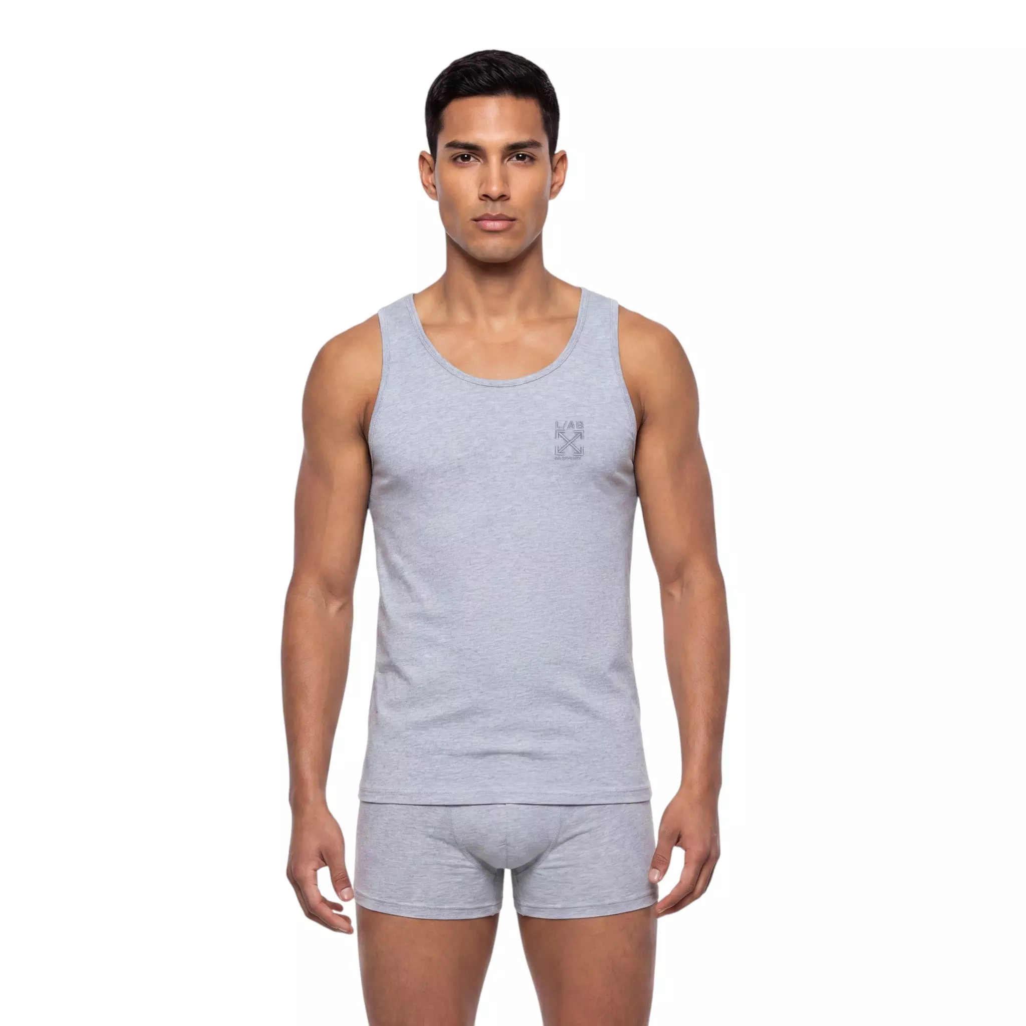 L/AB c/o Off-White Men's Clamp Arrows Classic Fit Tank Tops (3 Pack) - Black/White/Grey - BLACK/WHITE/GREY