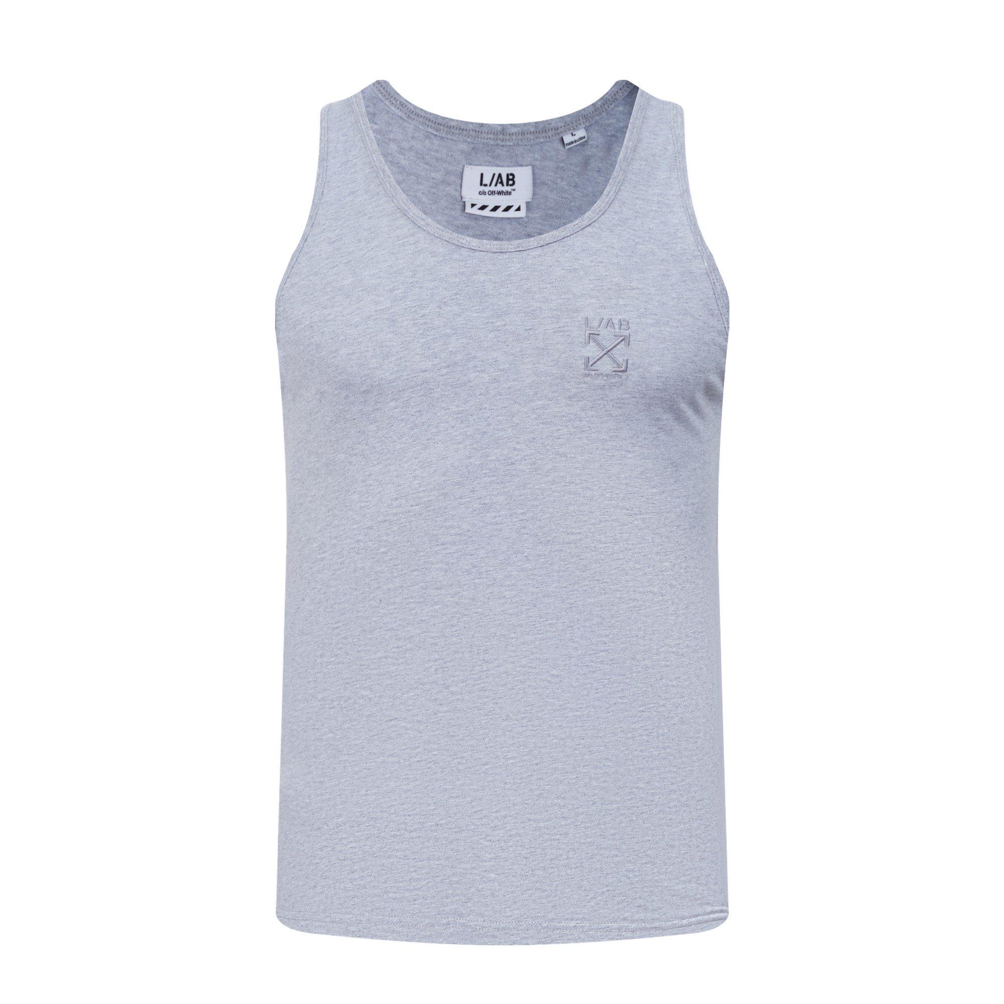L/AB c/o Off-White Men's Clamp Arrows Classic Fit Tank Tops (3 Pack) - Black/White/Grey - BLACK/WHITE/GREY