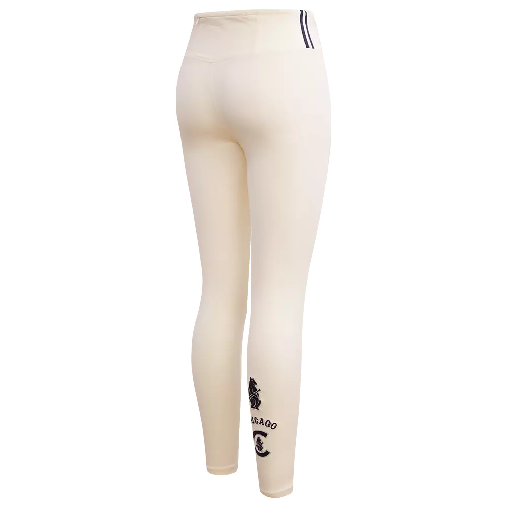 Pro Standard Women's MLB Chicago Cubs Retro Classic Jersey Leggings - Eggshell - EGGSHELL