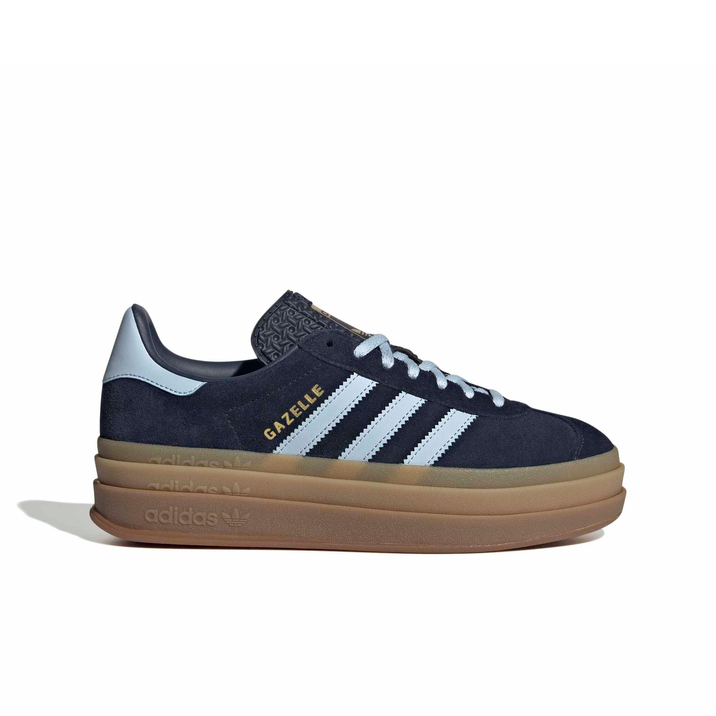 adidas Originals Gazelle Bold "Night Indigo/Crystal Sky/Gold Metallic" Women's Shoe - INDIGO/SKY/GOLD Thumbnail View 1
