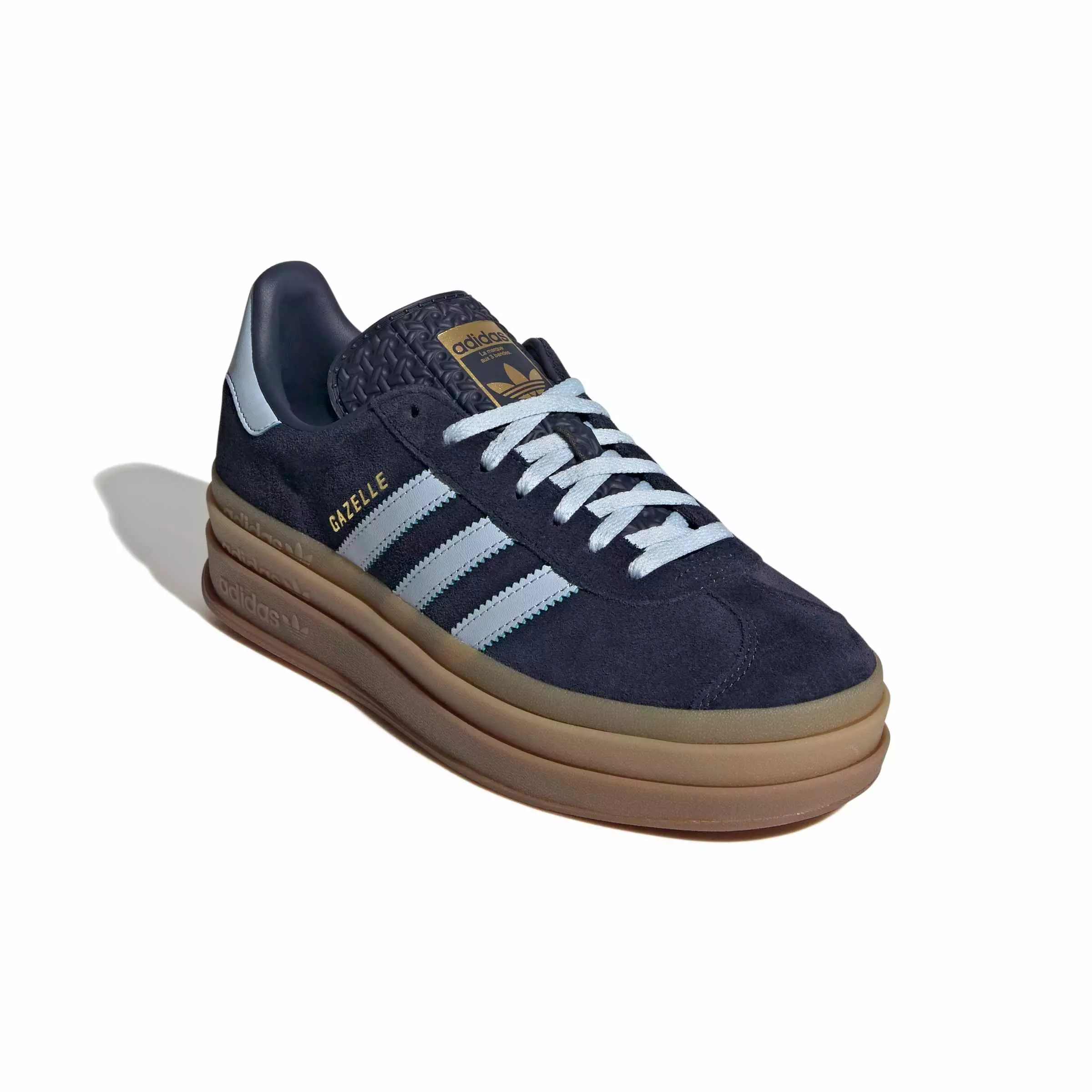 adidas Originals Gazelle Bold "Night Indigo/Crystal Sky/Gold Metallic" Women's Shoe - INDIGO/SKY/GOLD