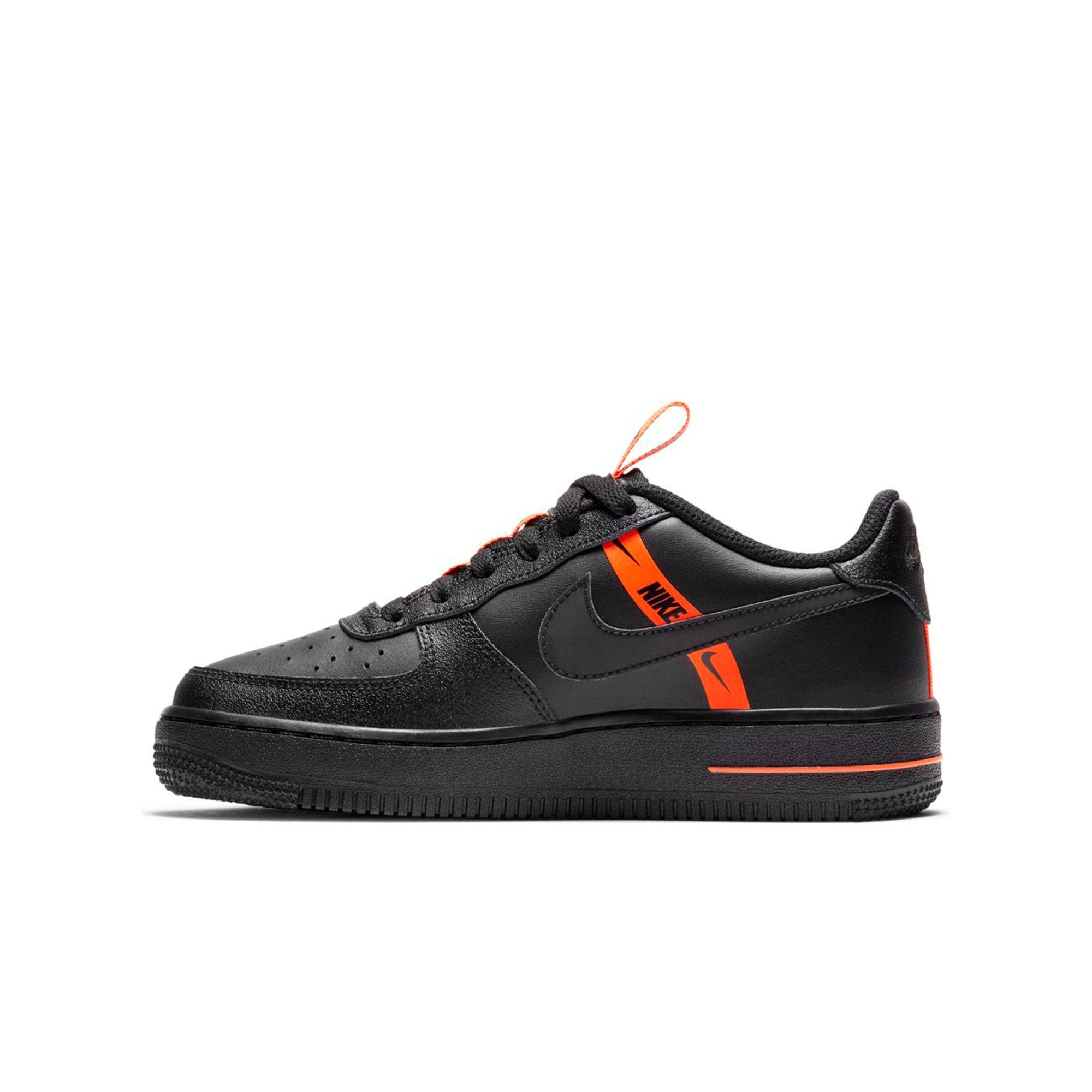 Nike Air Force 1 LV8 KSA "Black/Total Orange" Grade School Kids' Shoe - BLACK Thumbnail View 2
