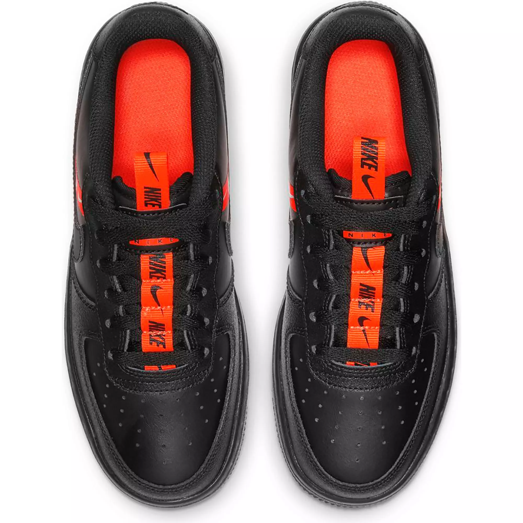 Nike Air Force 1 LV8 KSA "Black/Total Orange" Grade School Kids' Shoe - BLACK