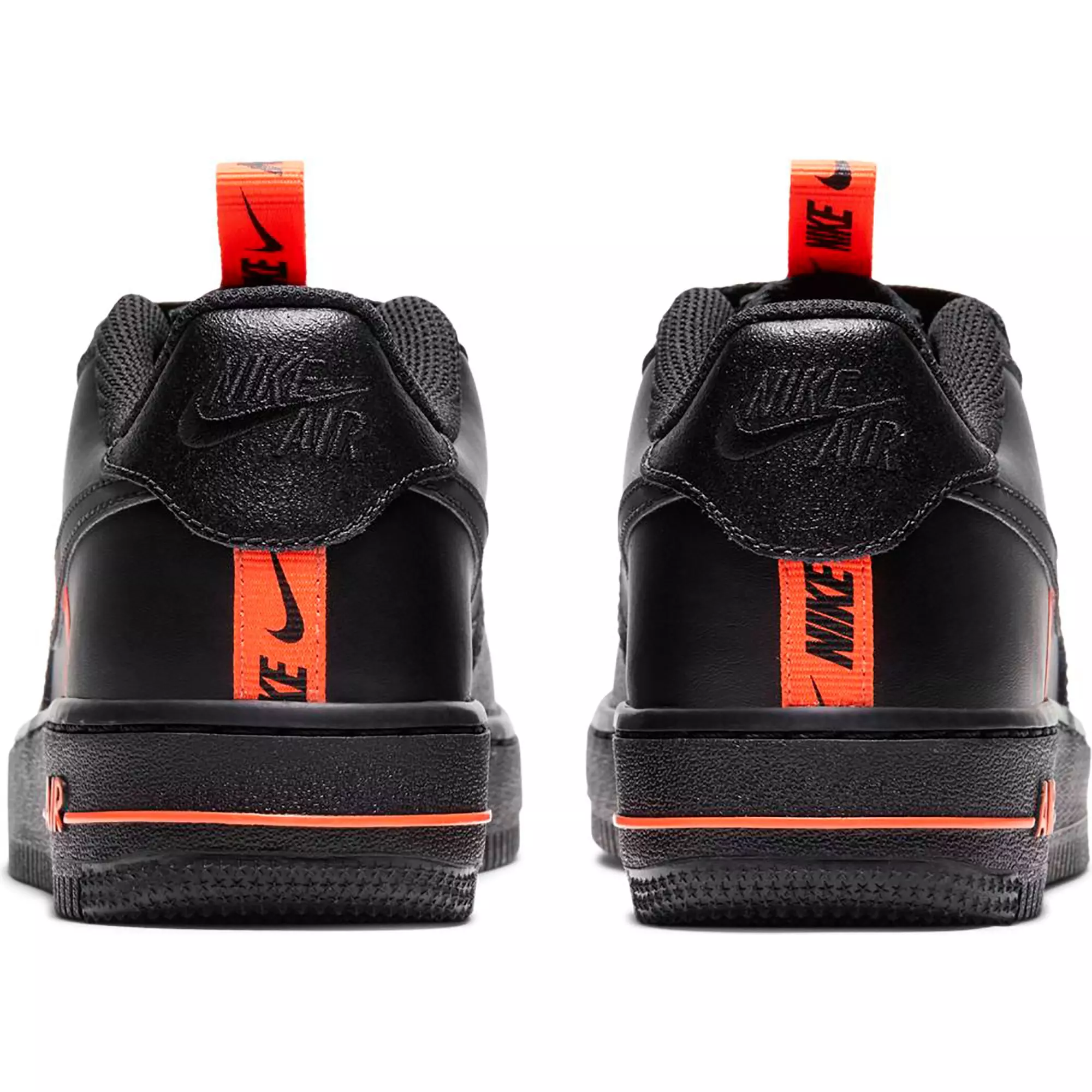 Nike Air Force 1 LV8 KSA "Black/Total Orange" Grade School Kids' Shoe - BLACK