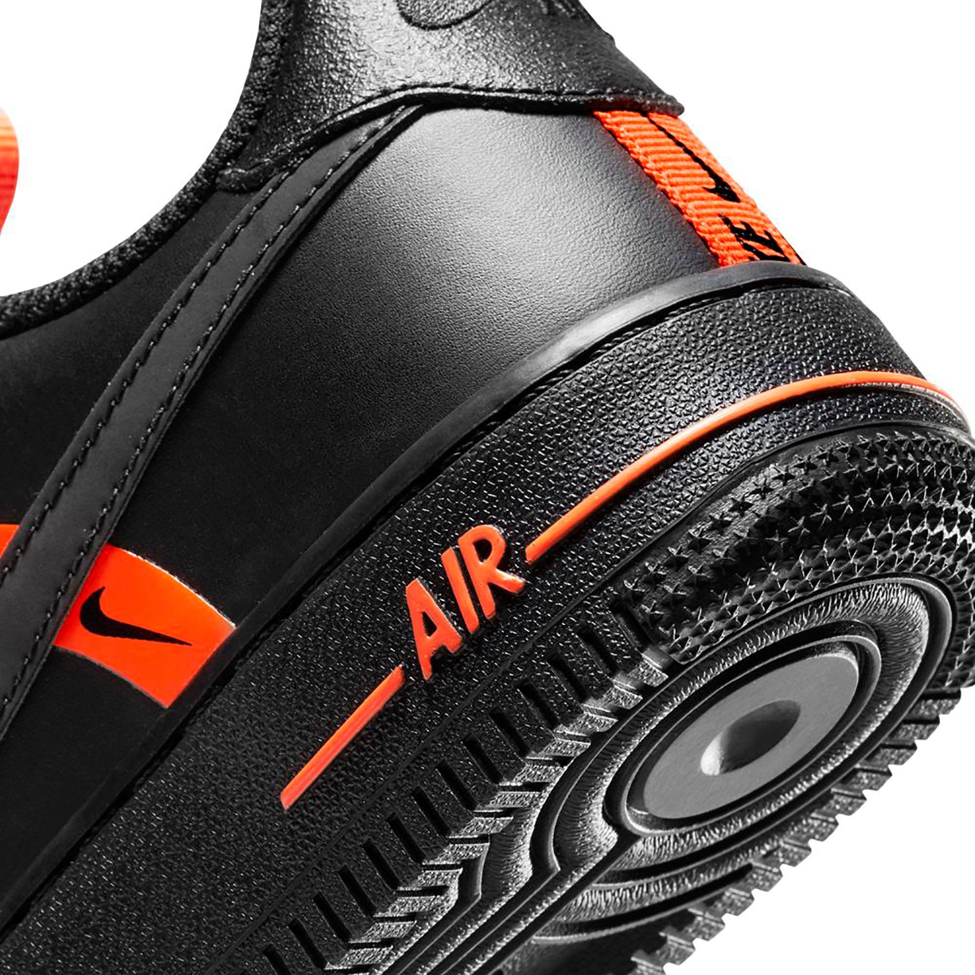 Nike Air Force 1 LV8 KSA "Black/Total Orange" Grade School Kids' Shoe - BLACK Thumbnail View 7