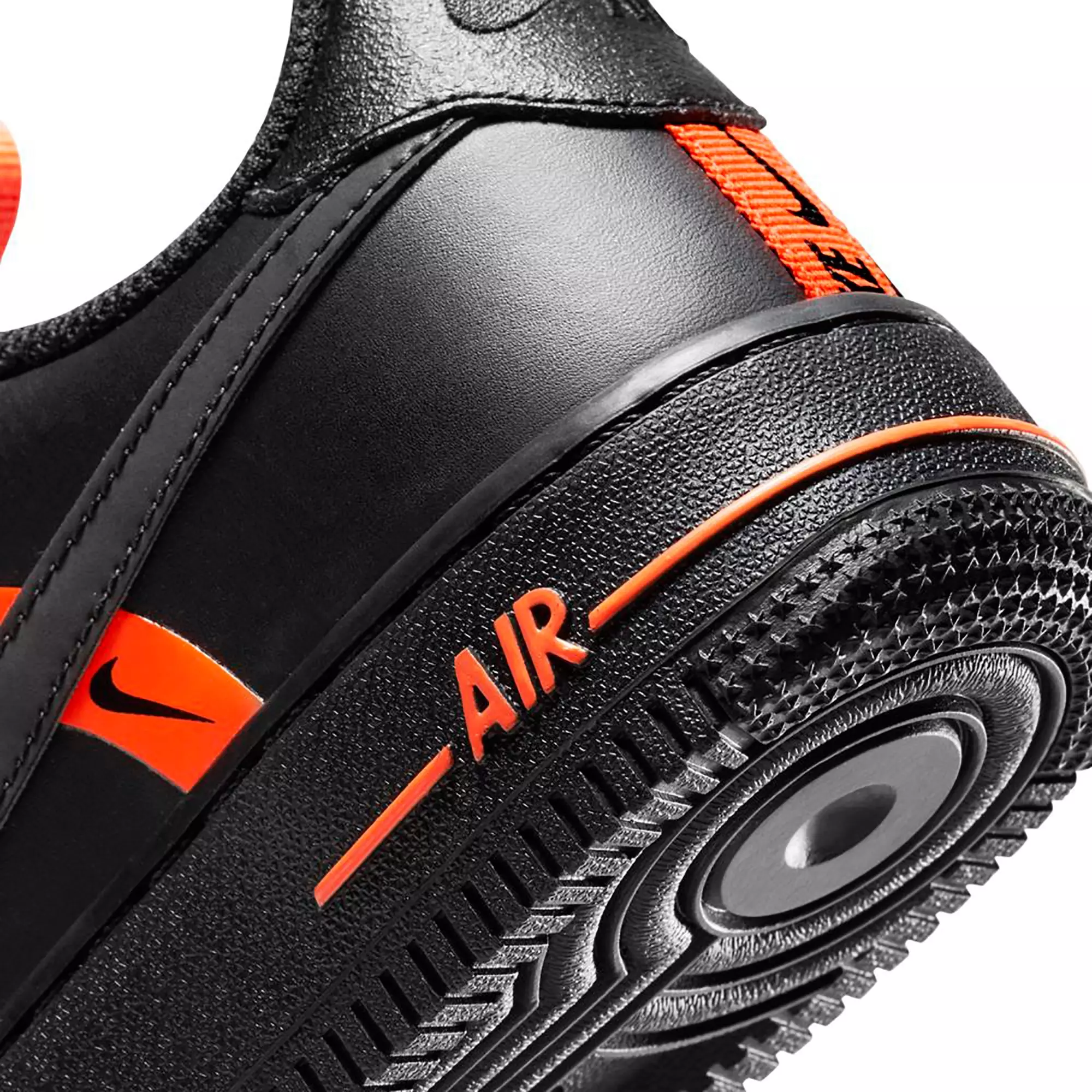 Nike Air Force 1 LV8 KSA "Black/Total Orange" Grade School Kids' Shoe - BLACK