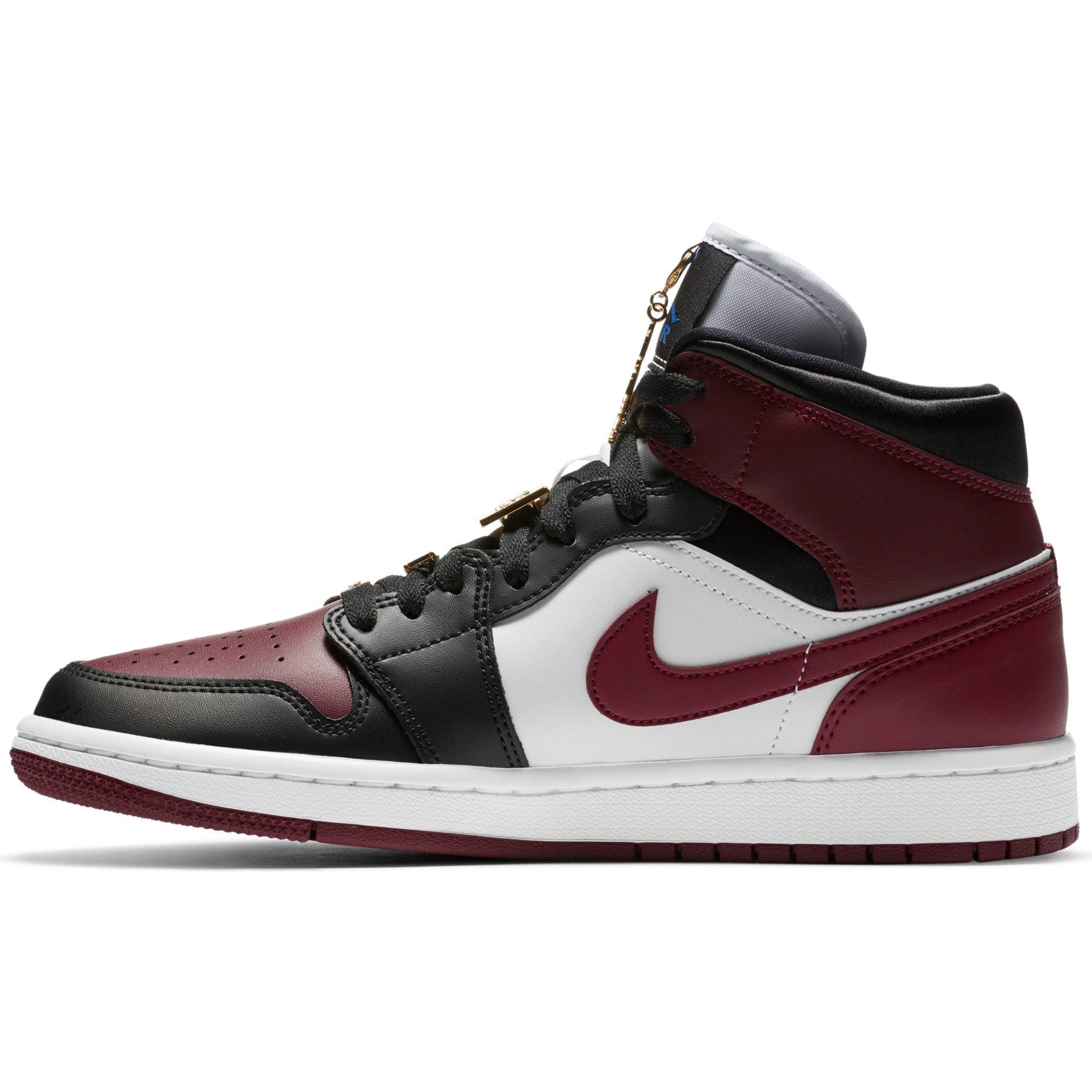 Jordan 1 Mid SE "Black/Dark Beetroot" Women's Shoe - BLACK Thumbnail View 4