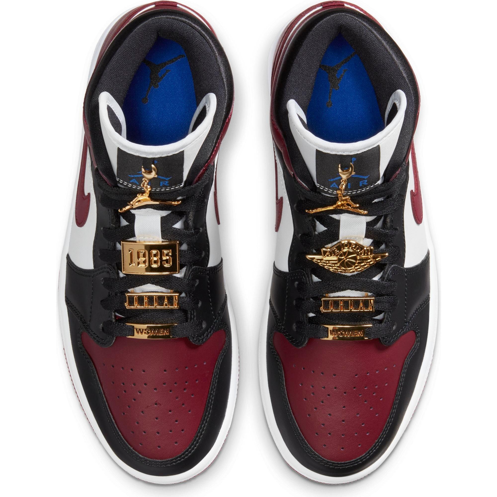 Jordan 1 Mid SE "Black/Dark Beetroot" Women's Shoe - BLACK Thumbnail View 6