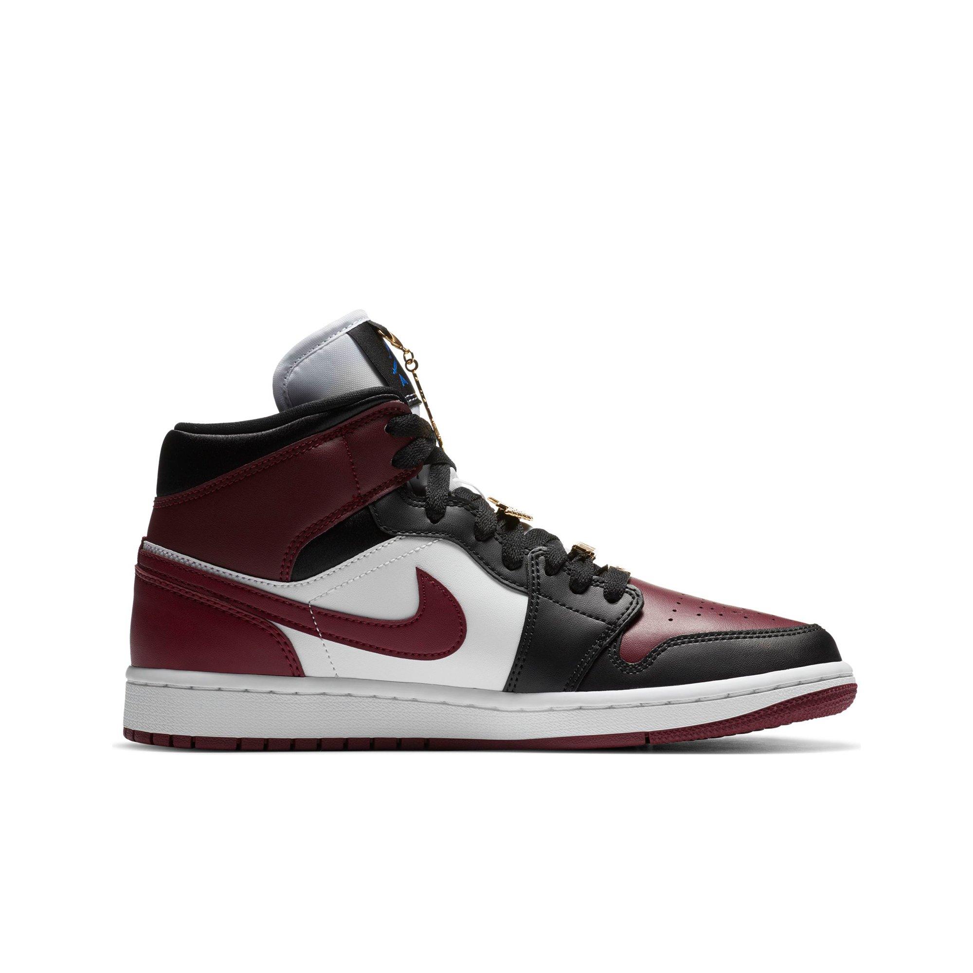 Jordan 1 Mid SE "Black/Dark Beetroot" Women's Shoe - BLACK Thumbnail View 2