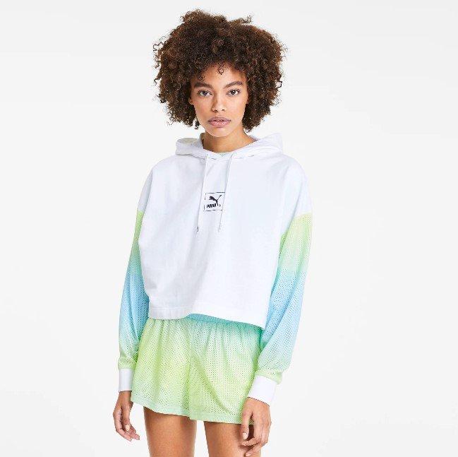 Puma Women's Tie Dye Hoodie - WHITE Thumbnail View 1