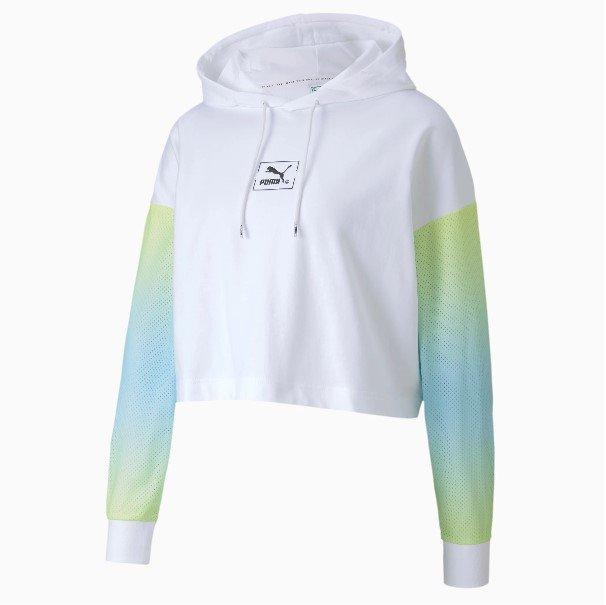 Puma Women's Tie Dye Hoodie - WHITE Thumbnail View 3