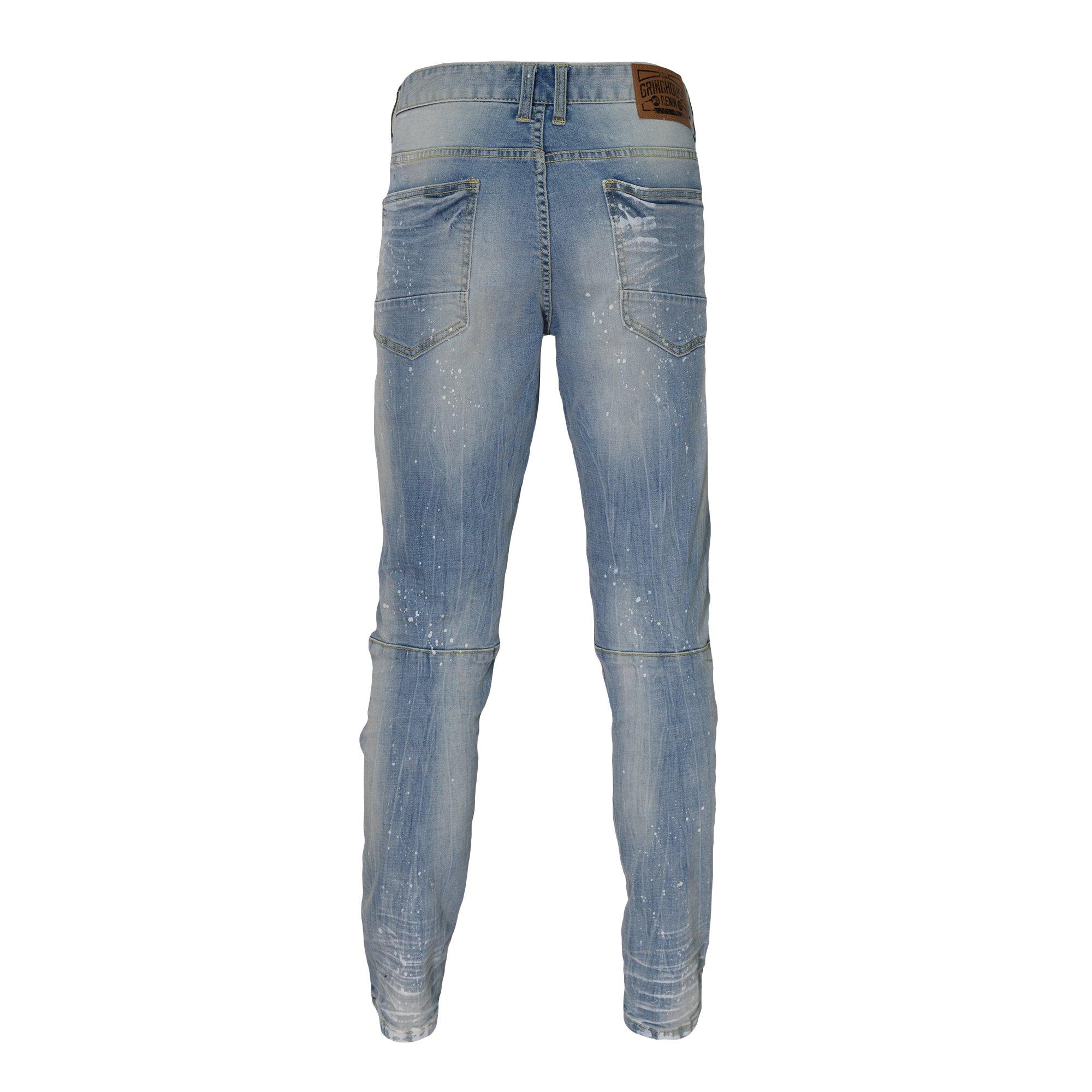 grindhouse men's sanded ripped jeans