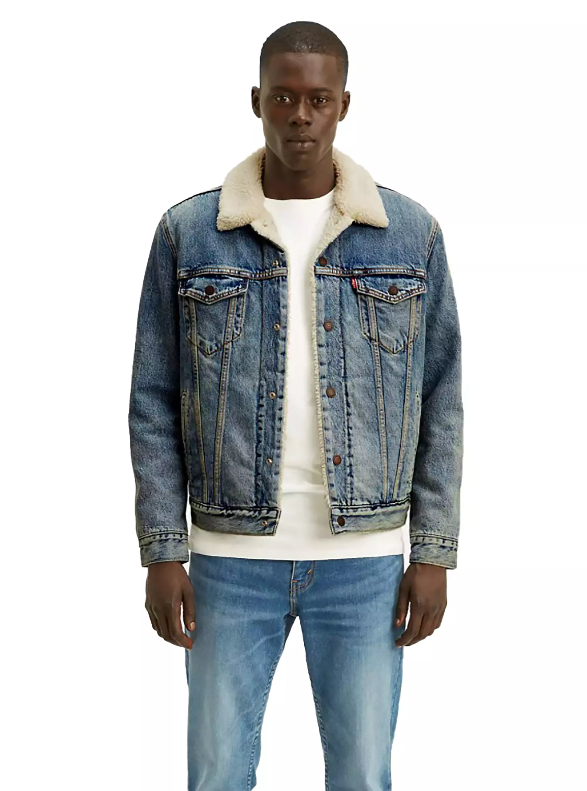 Levi's Men's Sherpa Mustard "Light Denim" Jacket - ASSORTED