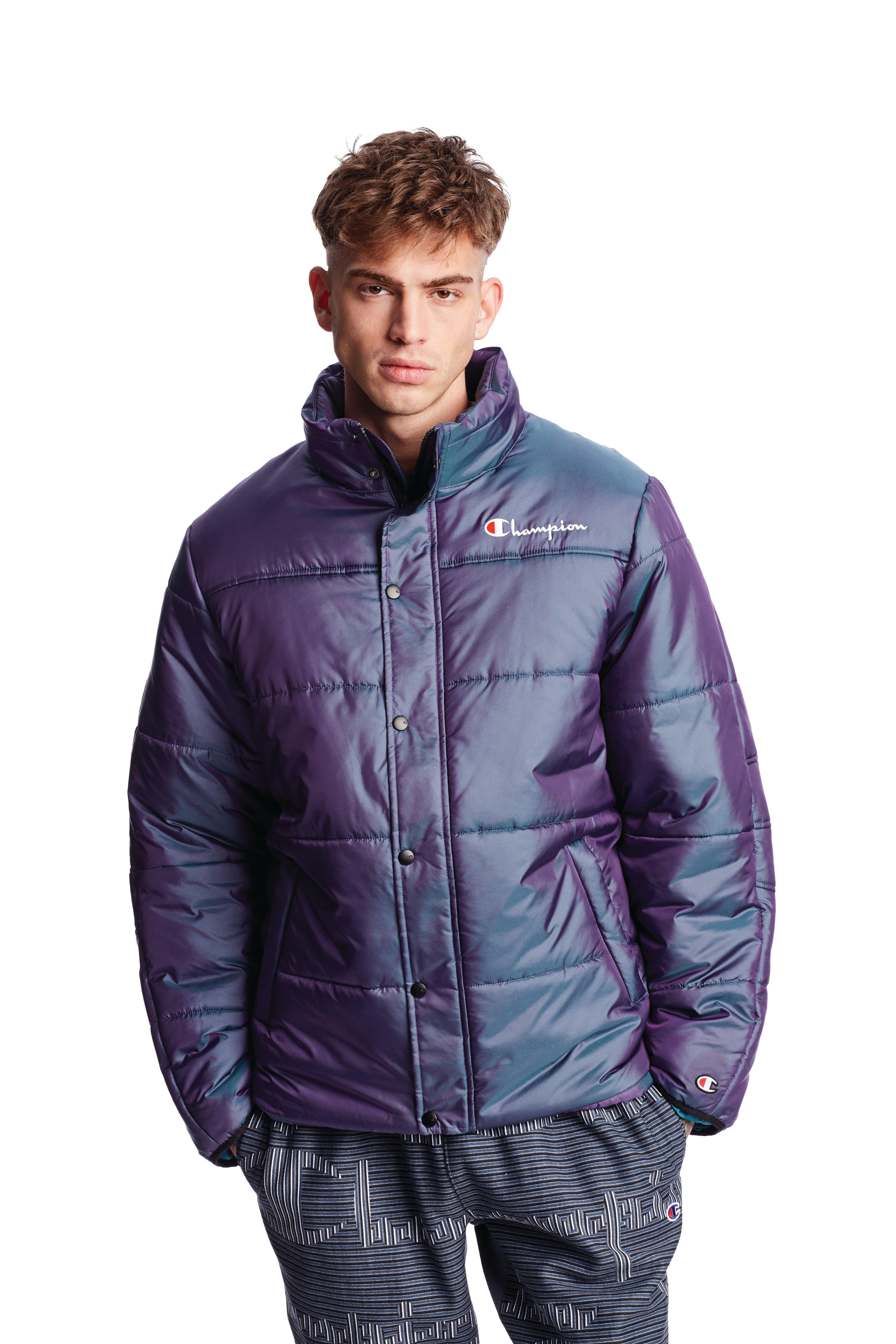 Champion packable puffer hot sale jacket