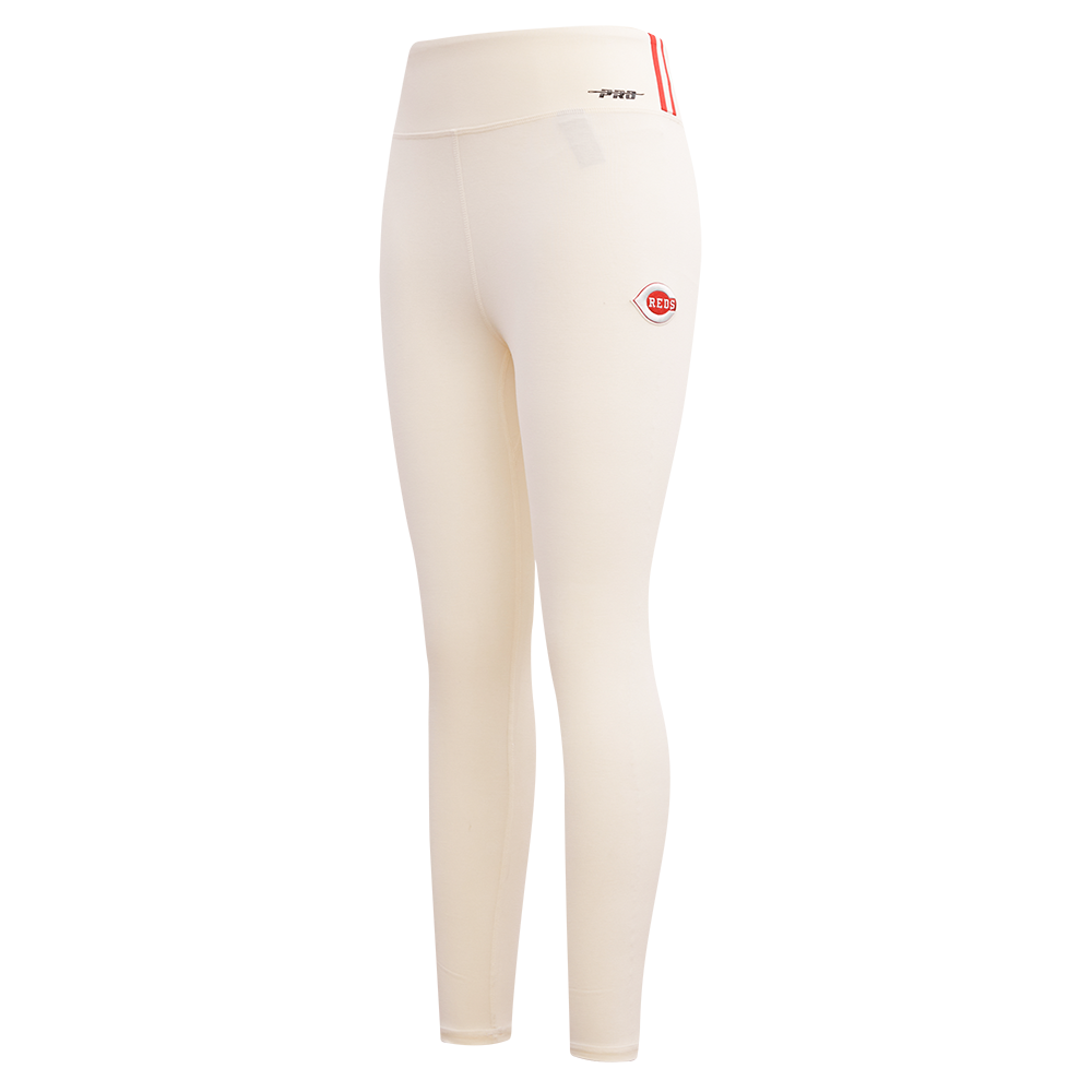 Pro Standard Women's MLB Cincinnati Reds Retro Classic Jersey Leggings - Eggshell - EGGSHELL Thumbnail View 3