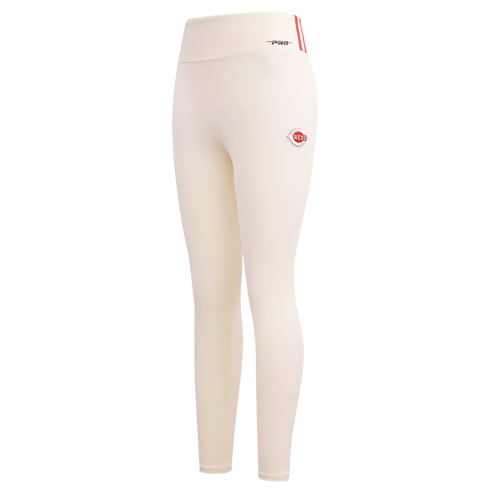 Pro Standard Women's MLB Cincinnati Reds Retro Classic Jersey Leggings - Eggshell - EGGSHELL