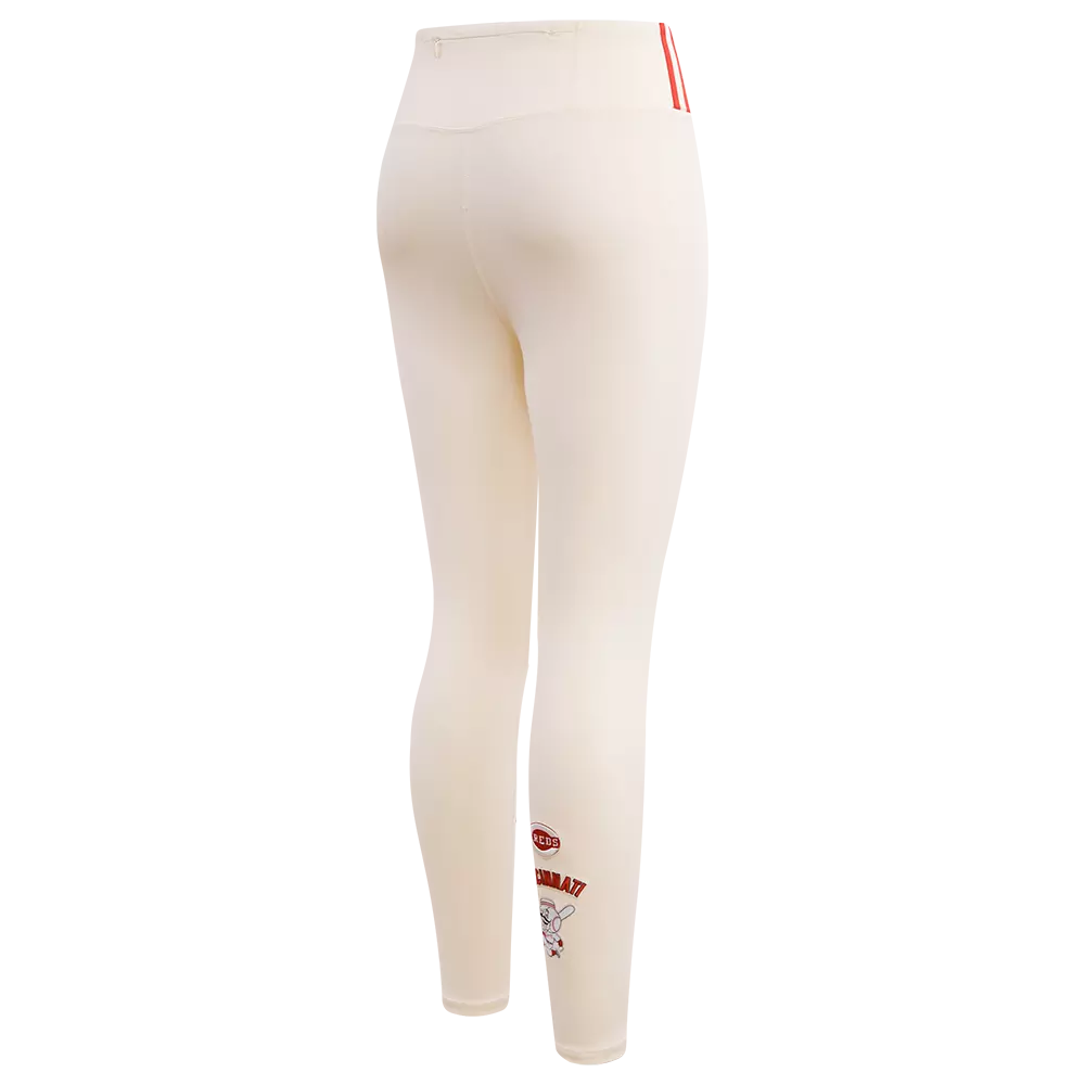Pro Standard Women's MLB Cincinnati Reds Retro Classic Jersey Leggings - Eggshell - EGGSHELL