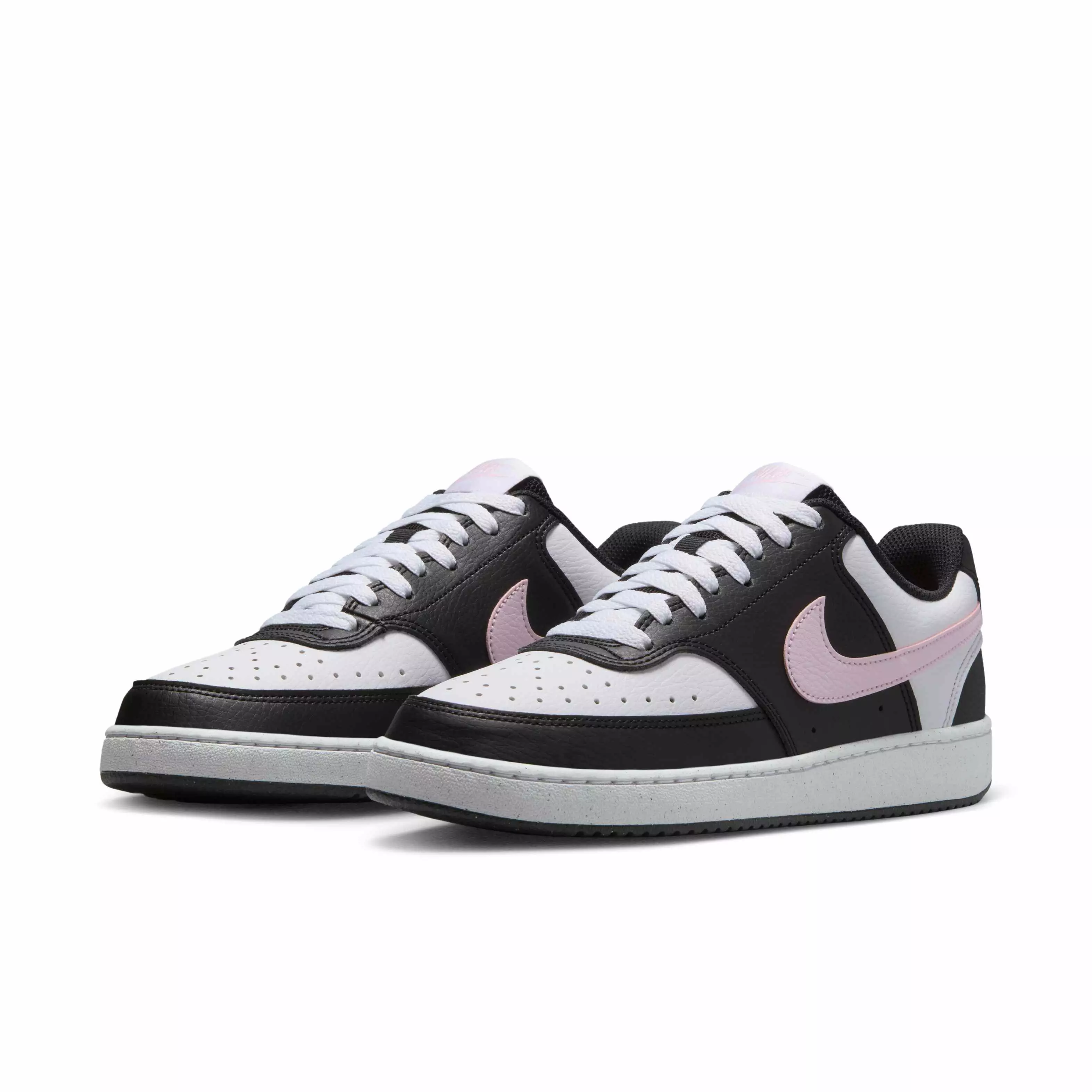 Nike Court Vision Low Next Nature "Black/White/Pink Foam" Women's Shoe - BLACK/WHITE/PINK