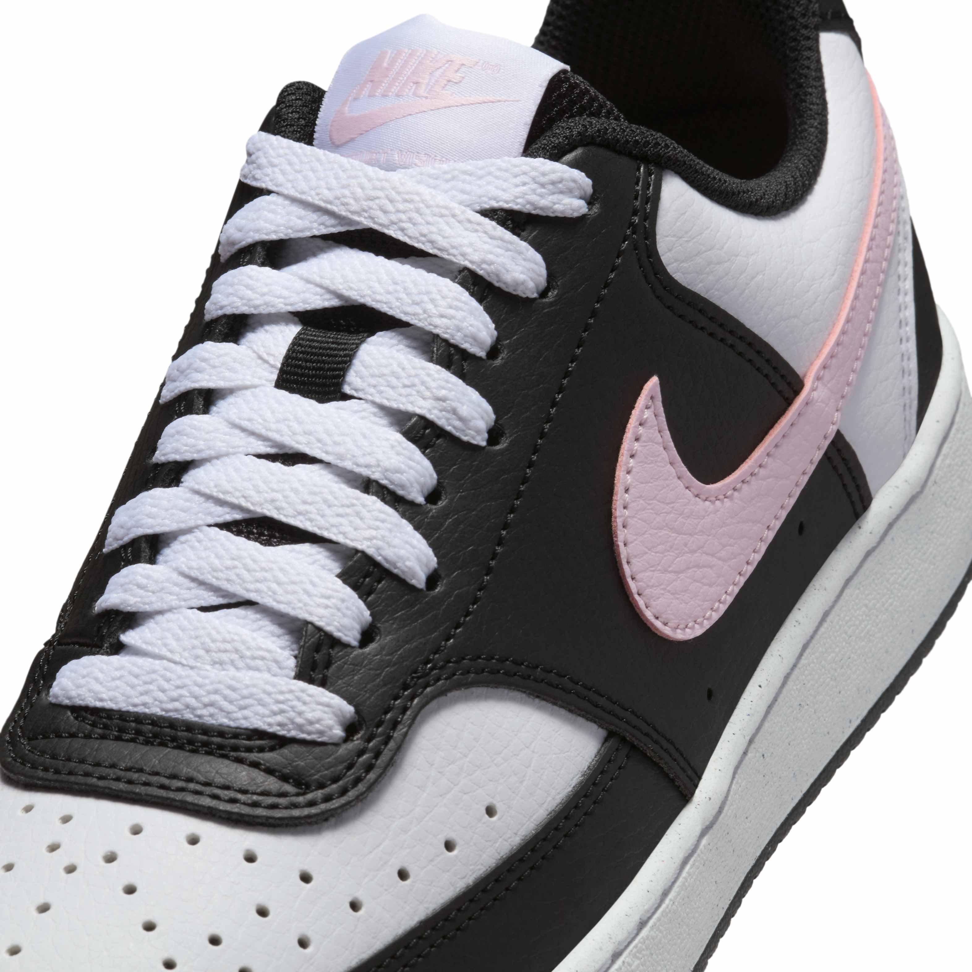 Nike Court Vision Low Next Nature "Black/White/Pink Foam" Women's Shoe - BLACK/WHITE/PINK Thumbnail View 7