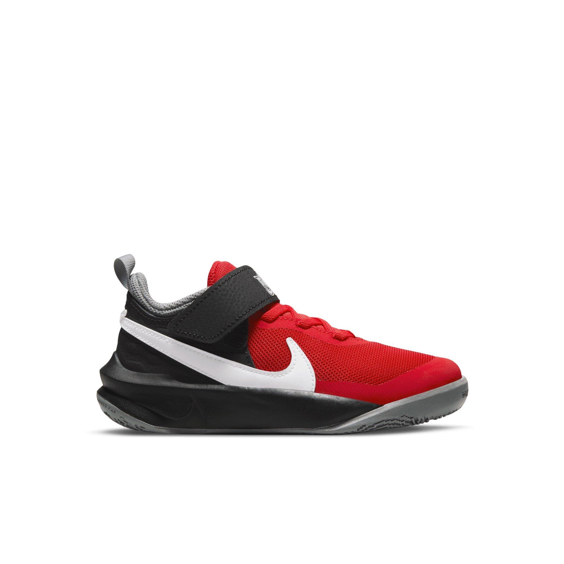 Nike Team Hustle D 10 "University Red/White/Particle Grey/Black" Preschool Boys' Basketball Shoe - RED Thumbnail View 1