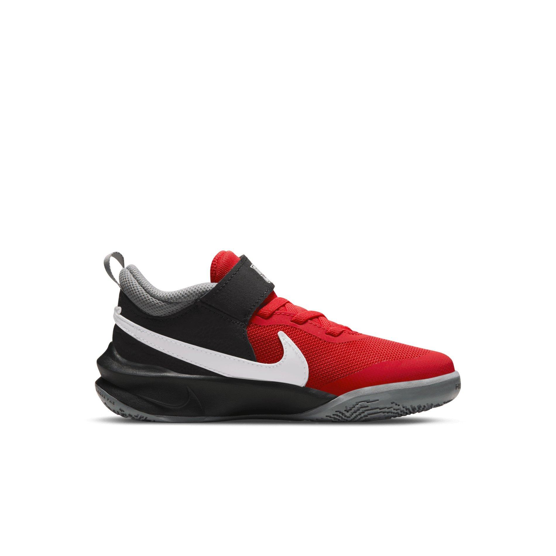 Nike Team Hustle D 10 "University Red/White/Particle Grey/Black" Preschool Boys' Basketball Shoe - RED Thumbnail View 4