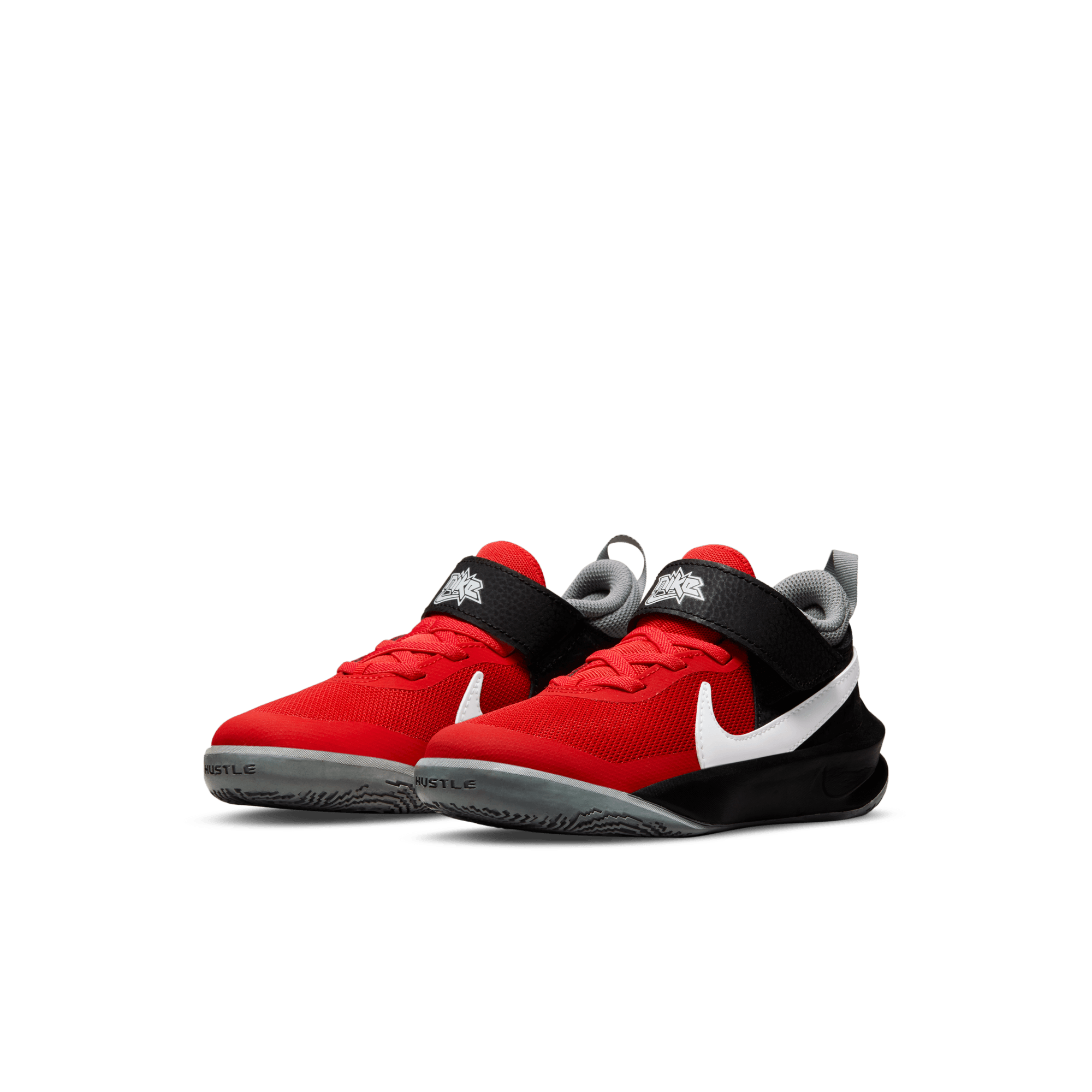 Nike Team Hustle D 10 "University Red/White/Particle Grey/Black" Preschool Boys' Basketball Shoe - RED Thumbnail View 5