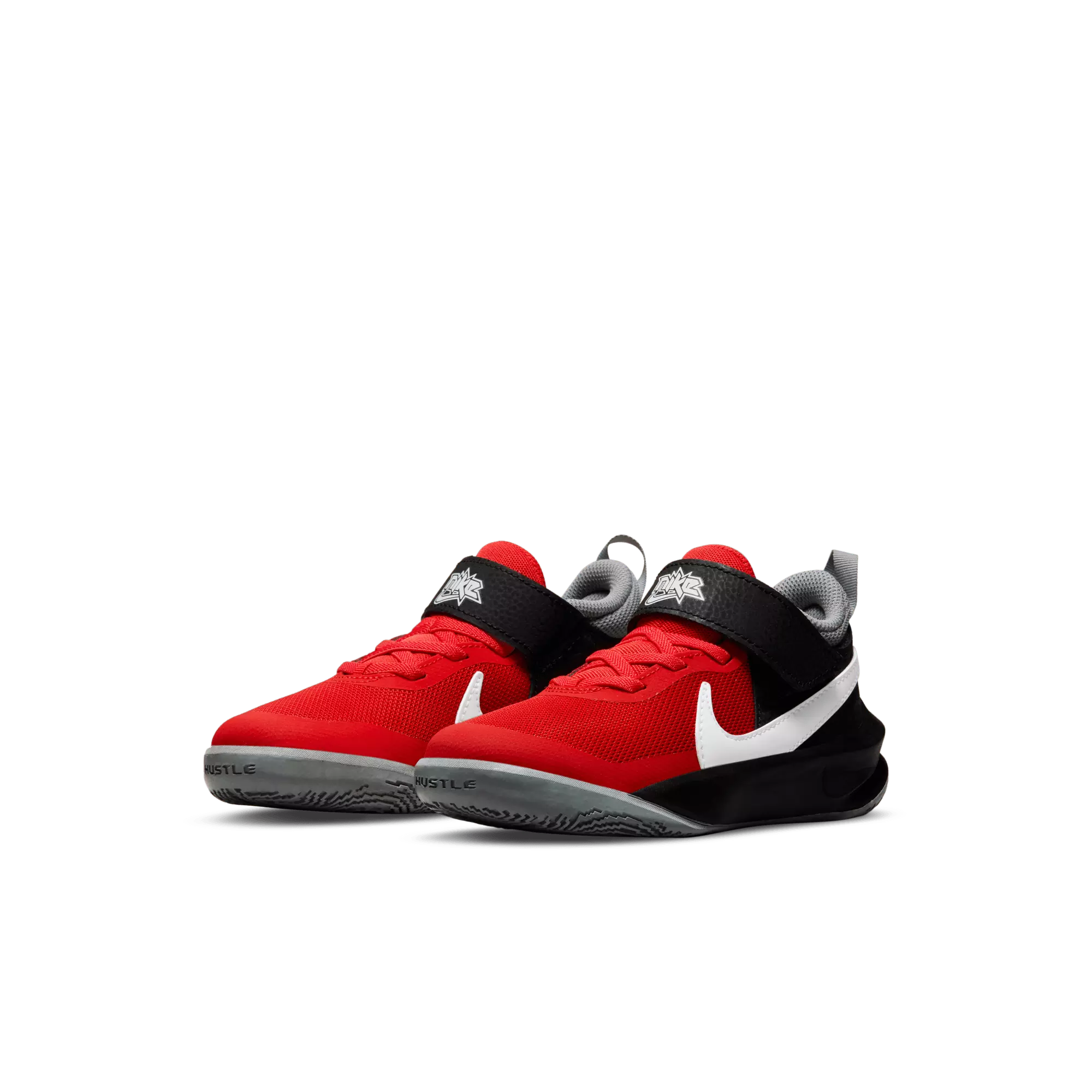 Nike Team Hustle D 10 "University Red/White/Particle Grey/Black" Preschool Boys' Basketball Shoe - RED
