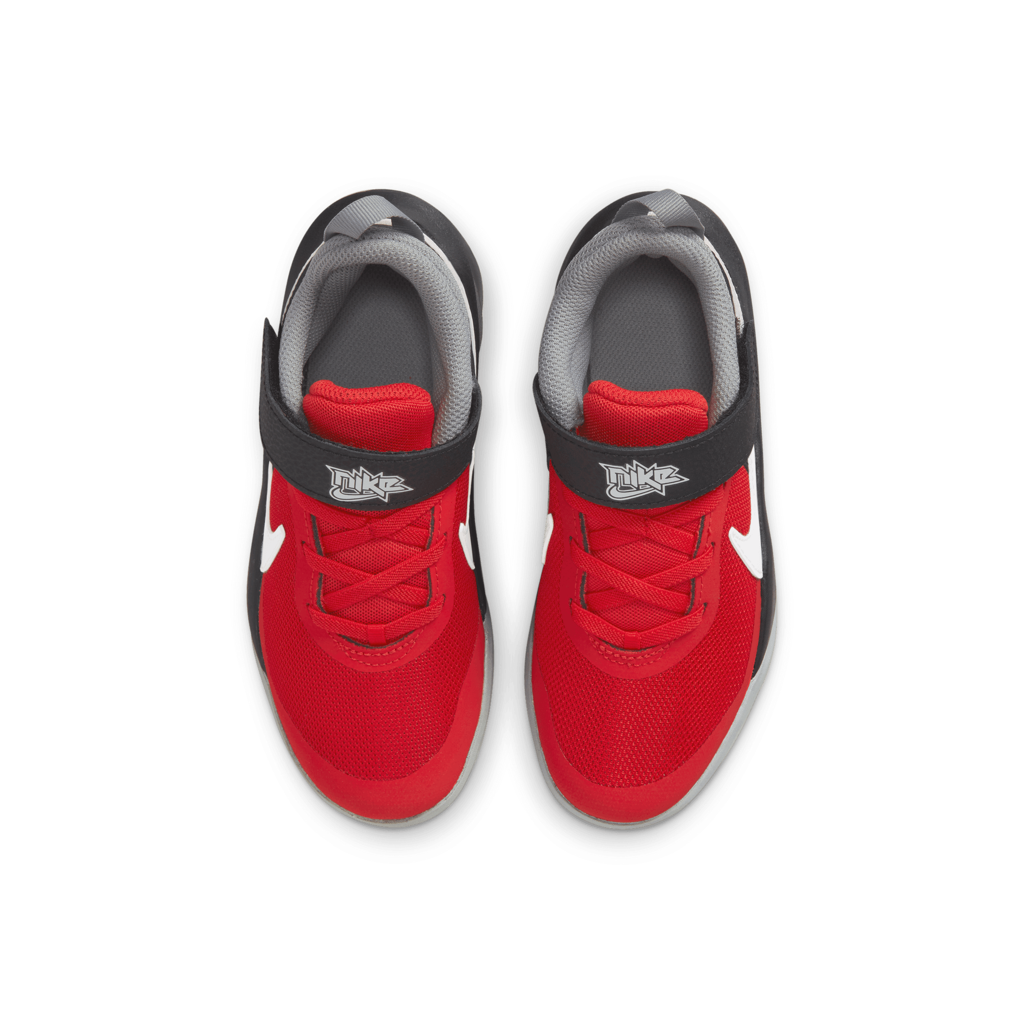 Nike Team Hustle D 10 "University Red/White/Particle Grey/Black" Preschool Boys' Basketball Shoe - RED Thumbnail View 6