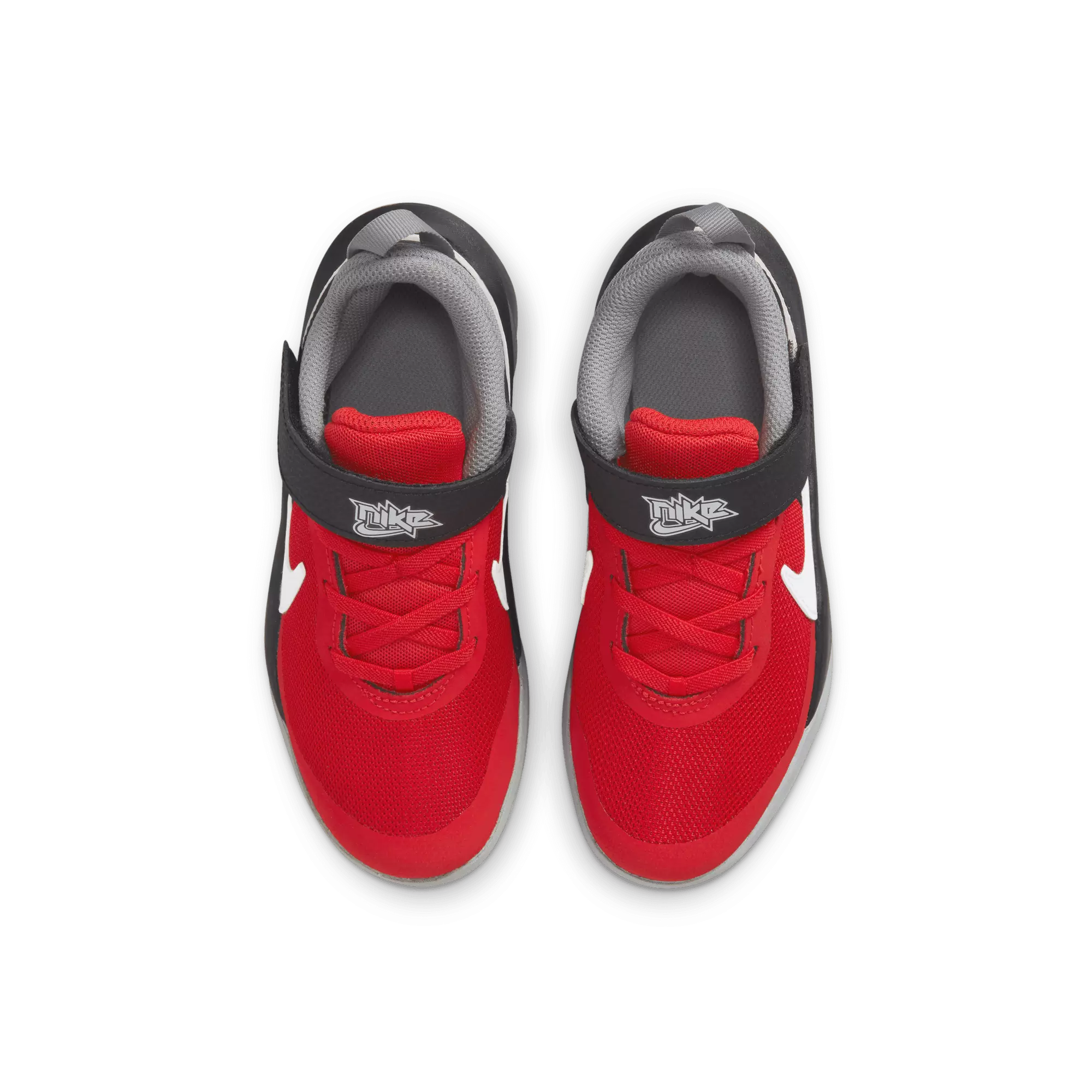 Nike Team Hustle D 10 "University Red/White/Particle Grey/Black" Preschool Boys' Basketball Shoe - RED