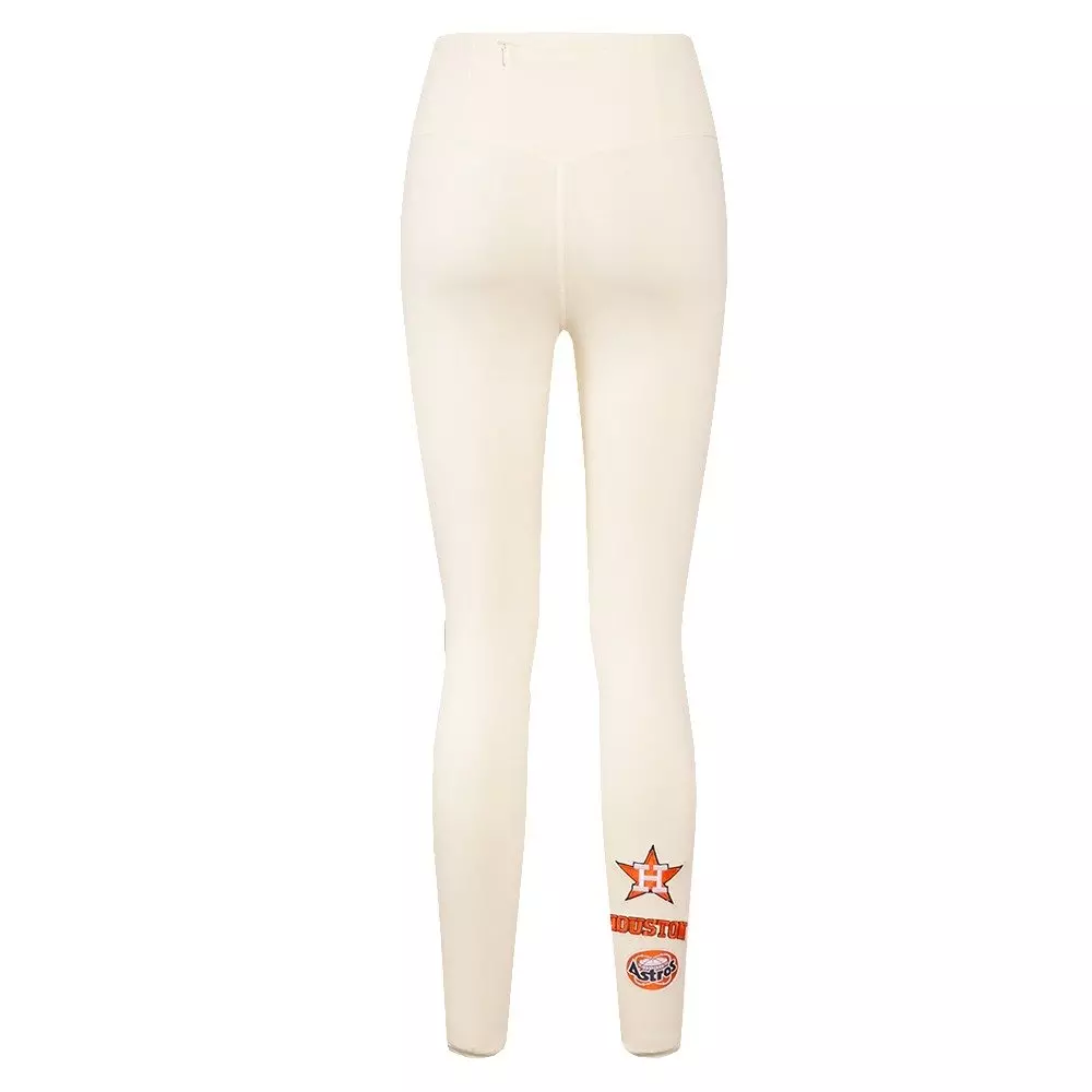Pro Standard Women's MLB Houston Astros Retro Classic Jersey Leggings - Eggshell - EGGSHELL