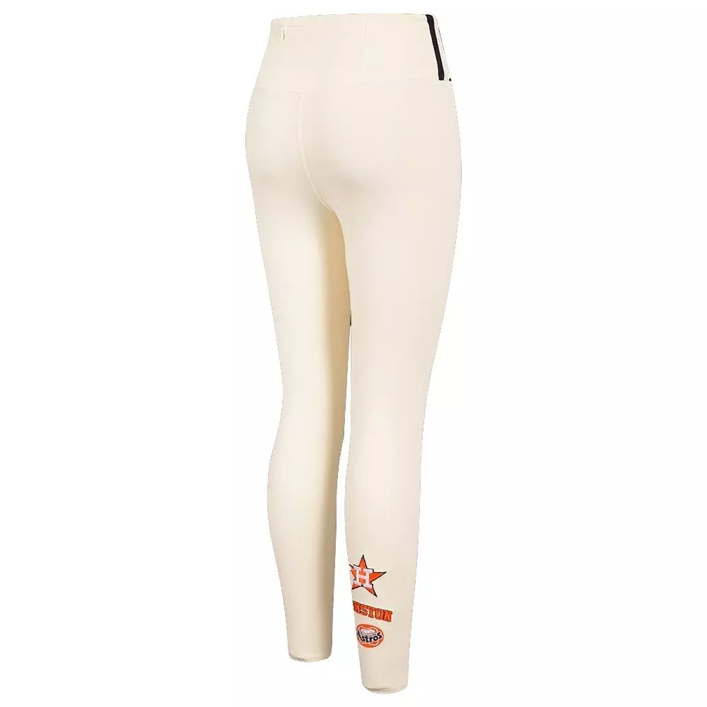 Pro Standard Women's MLB Houston Astros Retro Classic Jersey Leggings - Eggshell - EGGSHELL