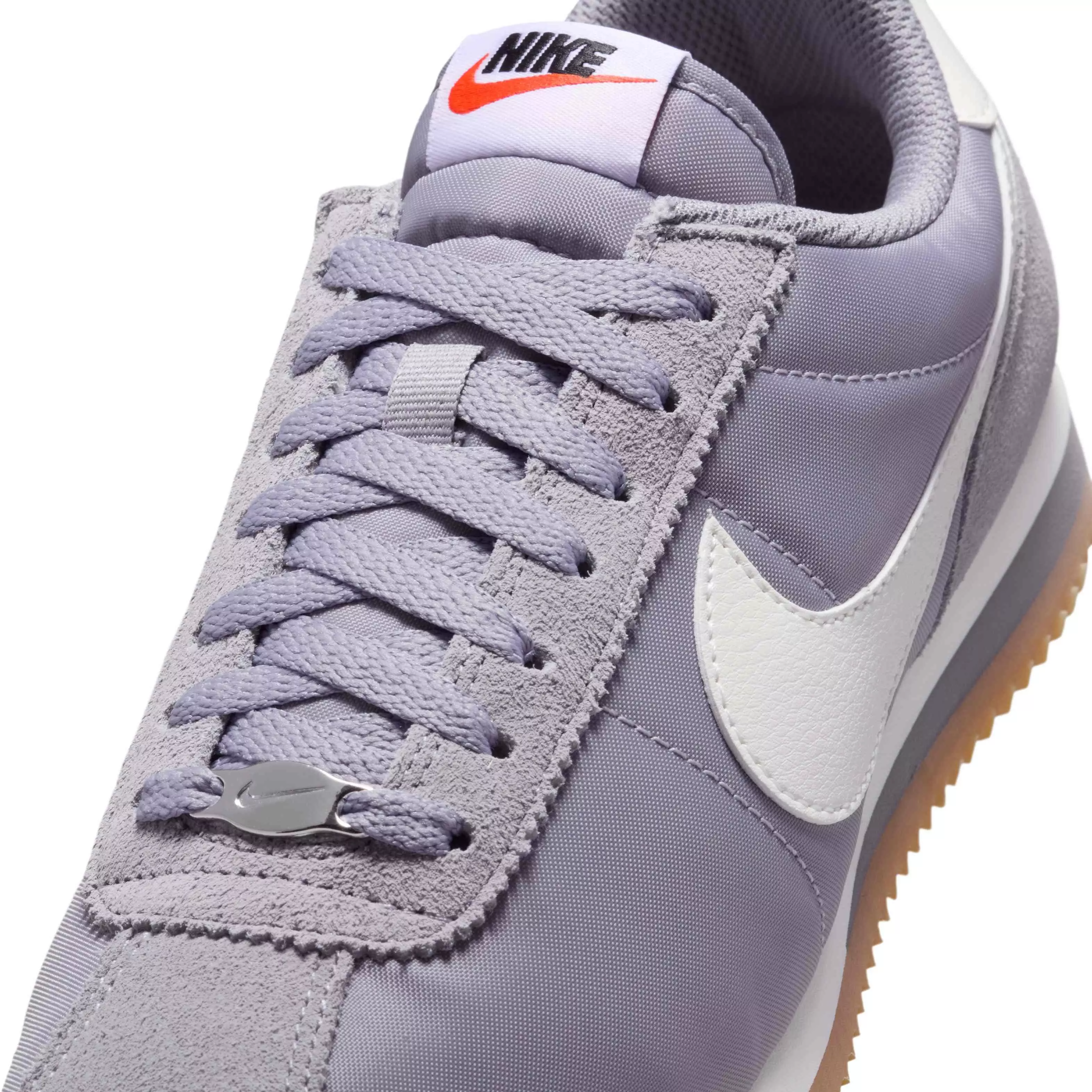 Nike Cortez Textile "Cement Grey/Gum Light Brown/Safety Orange/Sail" Women's Shoe - GREYLT BROWN/ORANGE/SAIL
