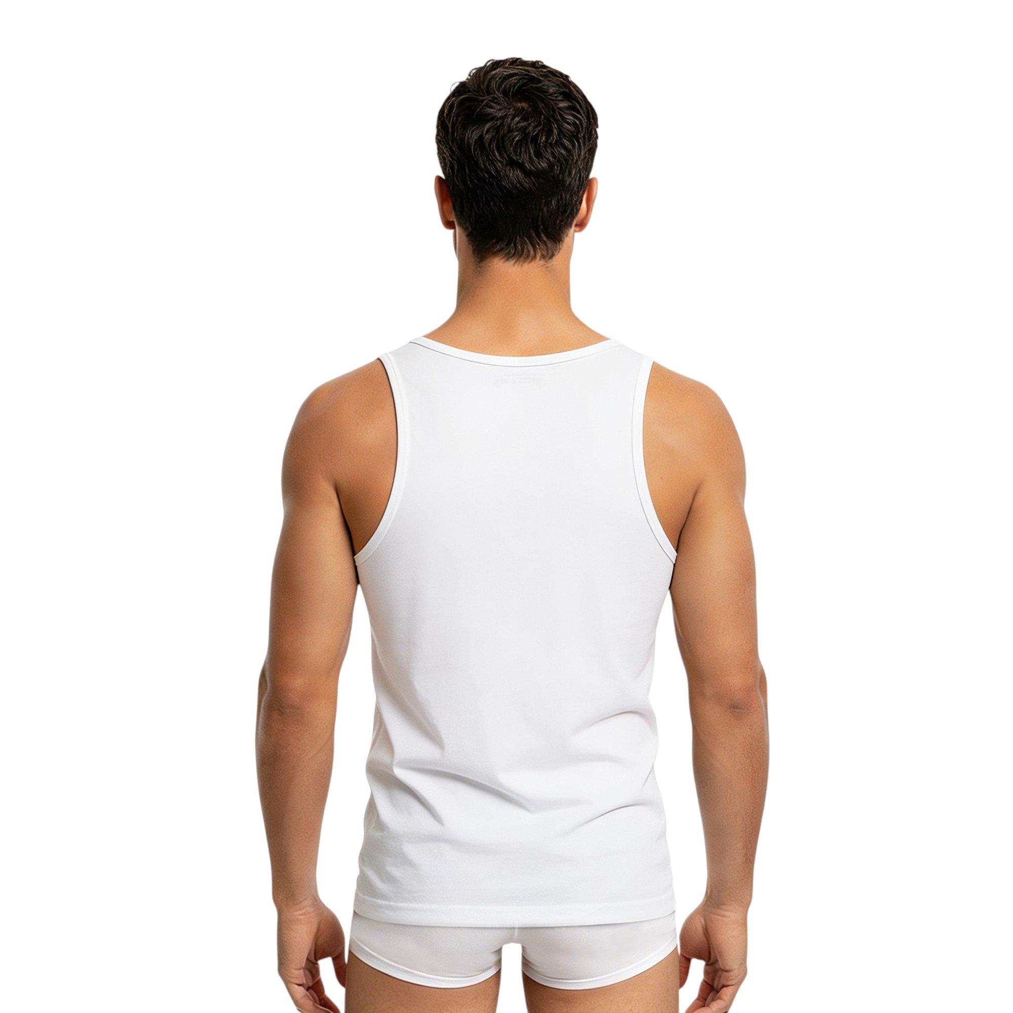L/AB c/o Off-White Clamp Arrows Slim Fit Ribbed Tank Tops (3 Pack) - White - WHITE