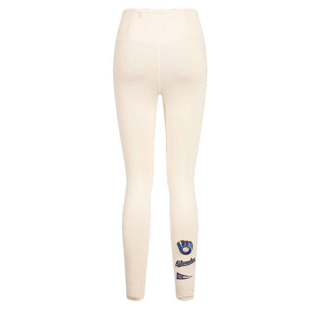Pro Standard Women's MLB Milwaukee Brewers Retro Classic Jersey Leggings - Eggshell - EGGSHELL Thumbnail View 2