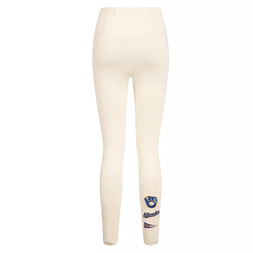 Pro Standard Women's MLB Milwaukee Brewers Retro Classic Jersey Leggings - Eggshell - EGGSHELL