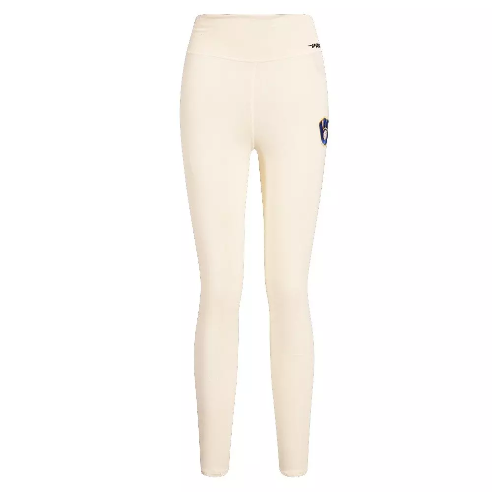 Pro Standard Women's MLB Milwaukee Brewers Retro Classic Jersey Leggings - Eggshell - EGGSHELL