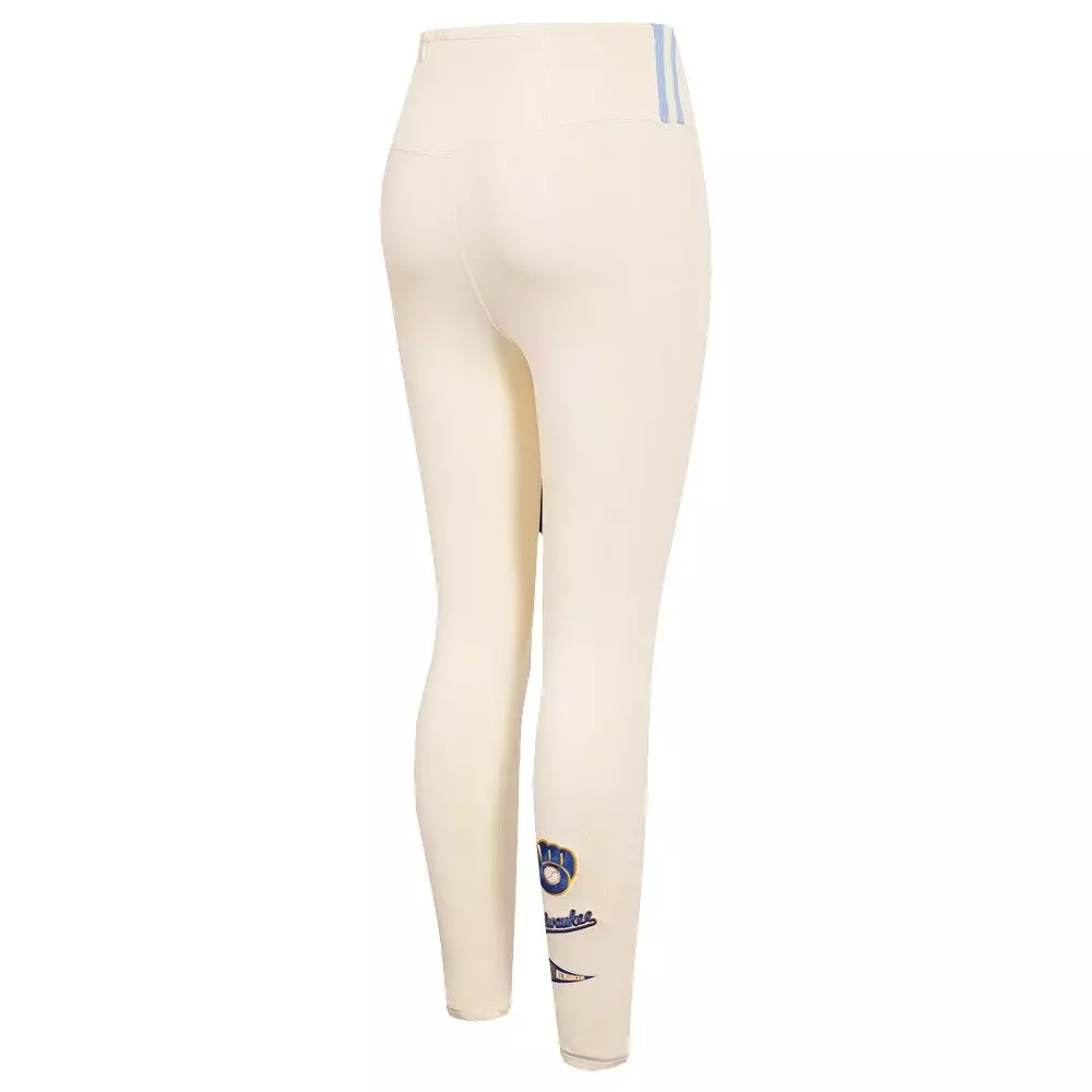 Pro Standard Women's MLB Milwaukee Brewers Retro Classic Jersey Leggings - Eggshell - EGGSHELL
