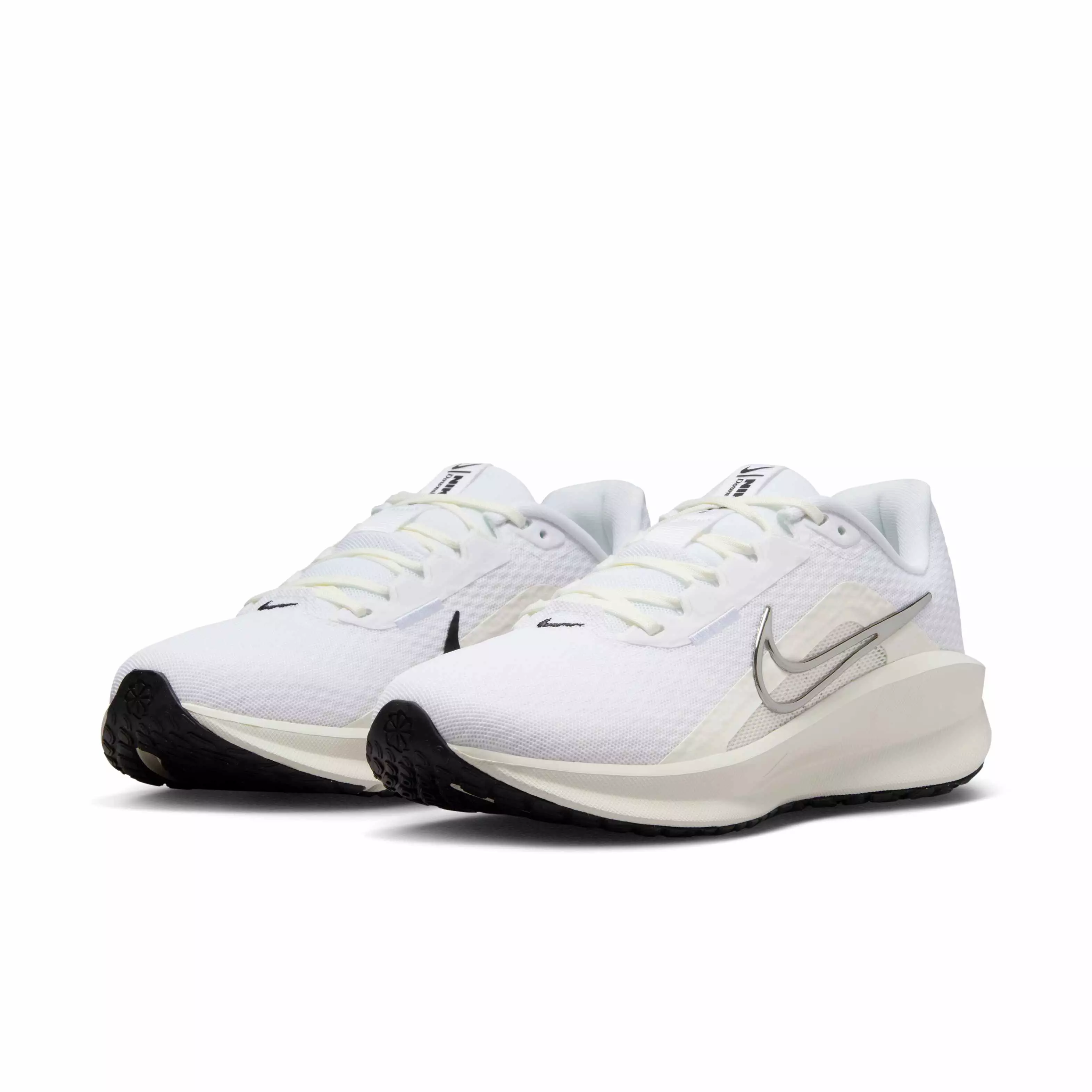 Nike Downshifter 13 "White/Black/Sail/Metallic Silver" Women's Running Shoe - WHITE/BLACK/SAIL/SILVER