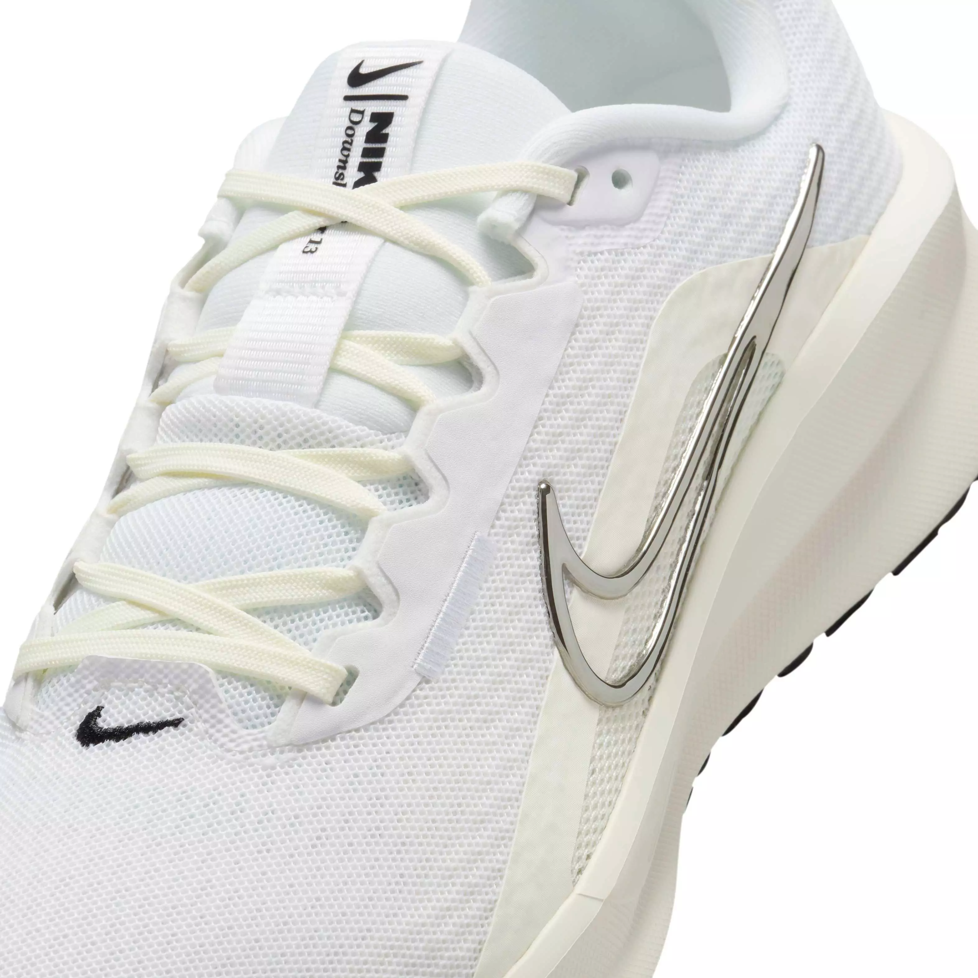Nike Downshifter 13 "White/Black/Sail/Metallic Silver" Women's Running Shoe - WHITE/BLACK/SAIL/SILVER