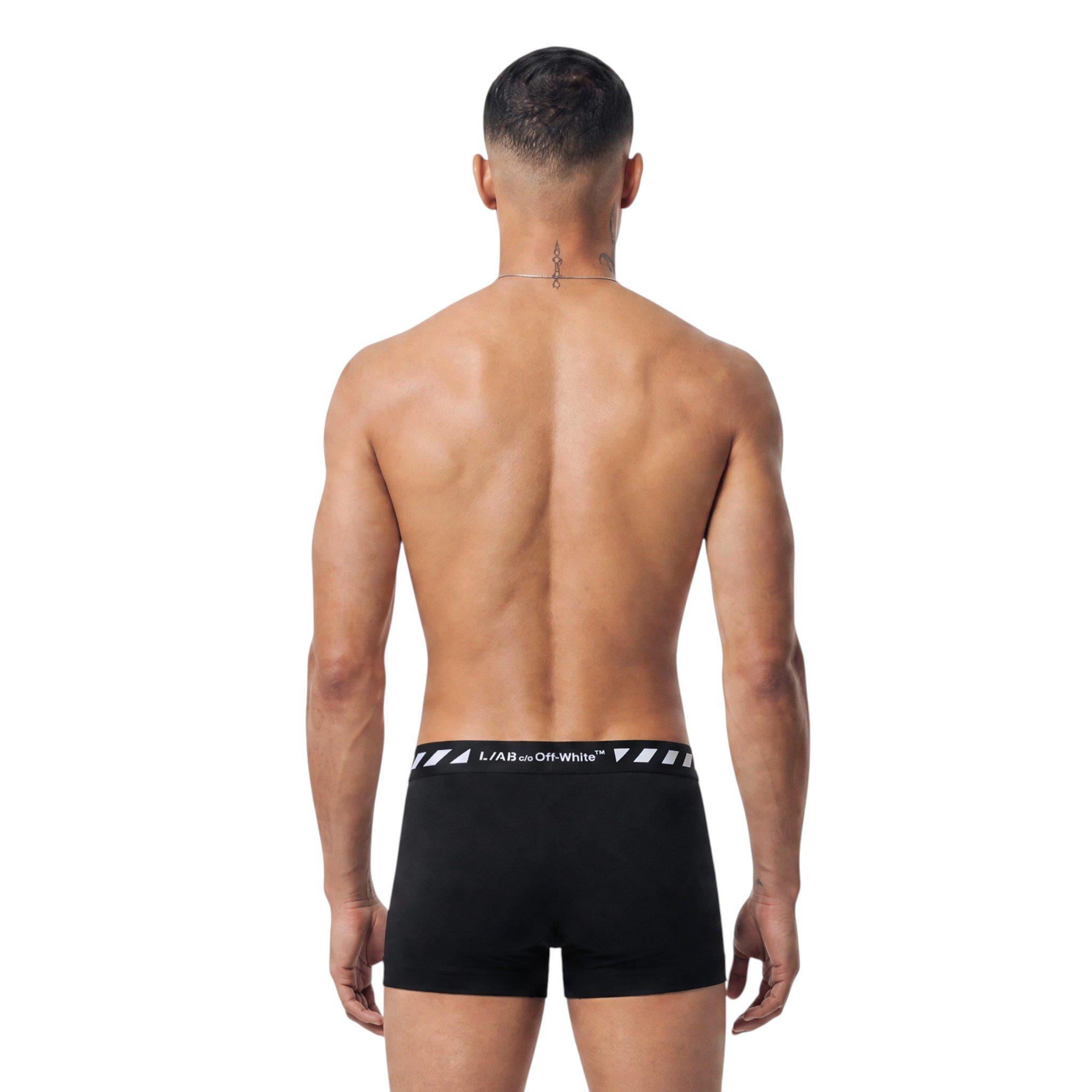 L/AB c/o Off-White Men's Diagonal 3" Trunk With Fly - Black - BLACK