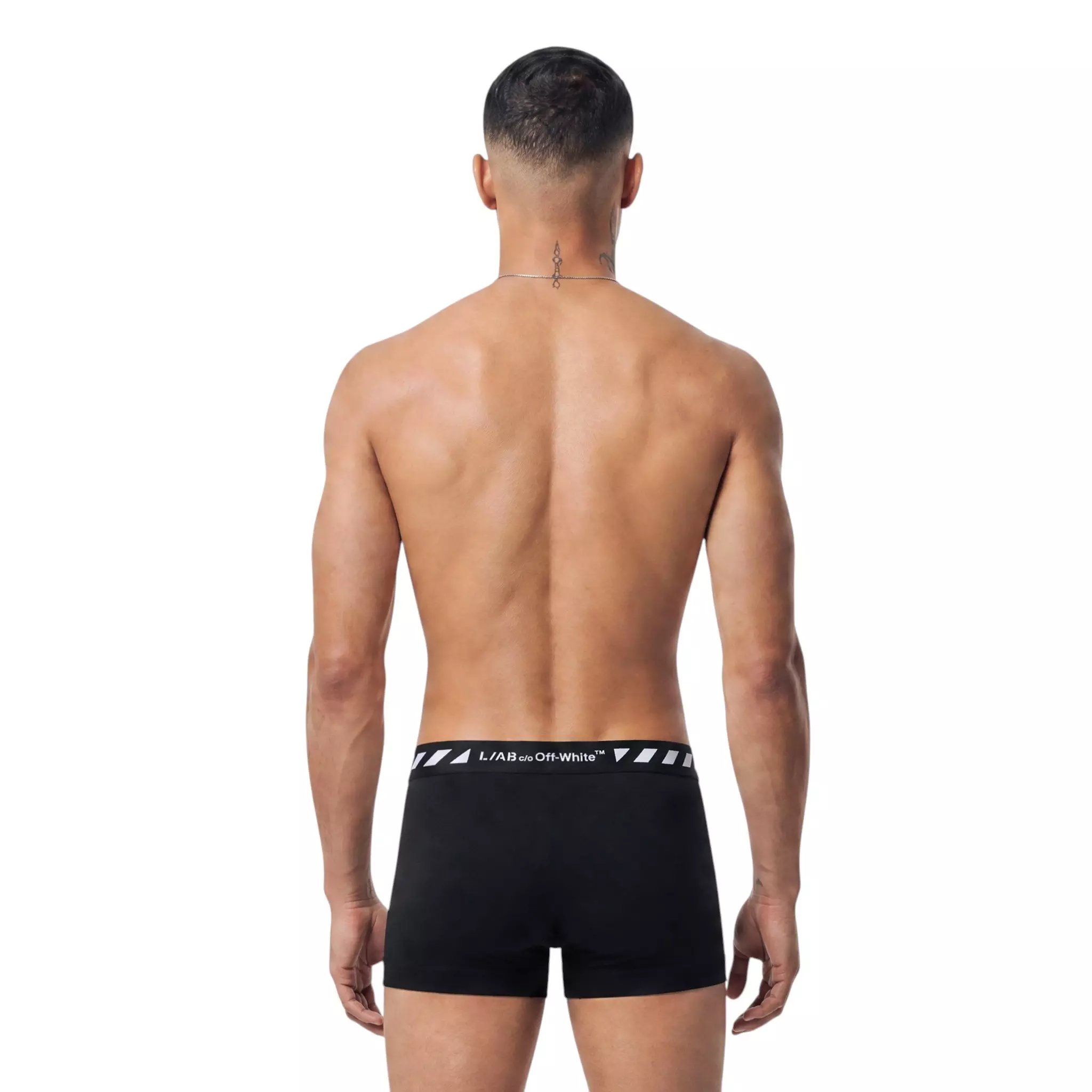 L/AB c/o Off-White Men's Diagonal 3" Trunk With Fly - Black - BLACK