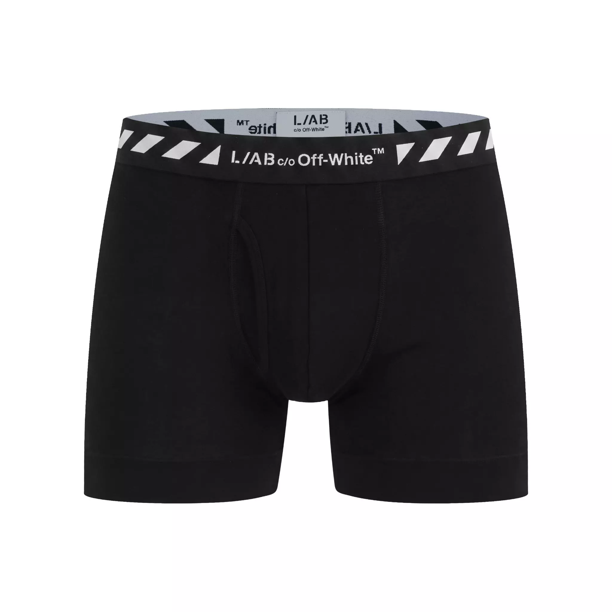 L/AB c/o Off-White Men's Diagonal 3" Trunk With Fly - Black - BLACK