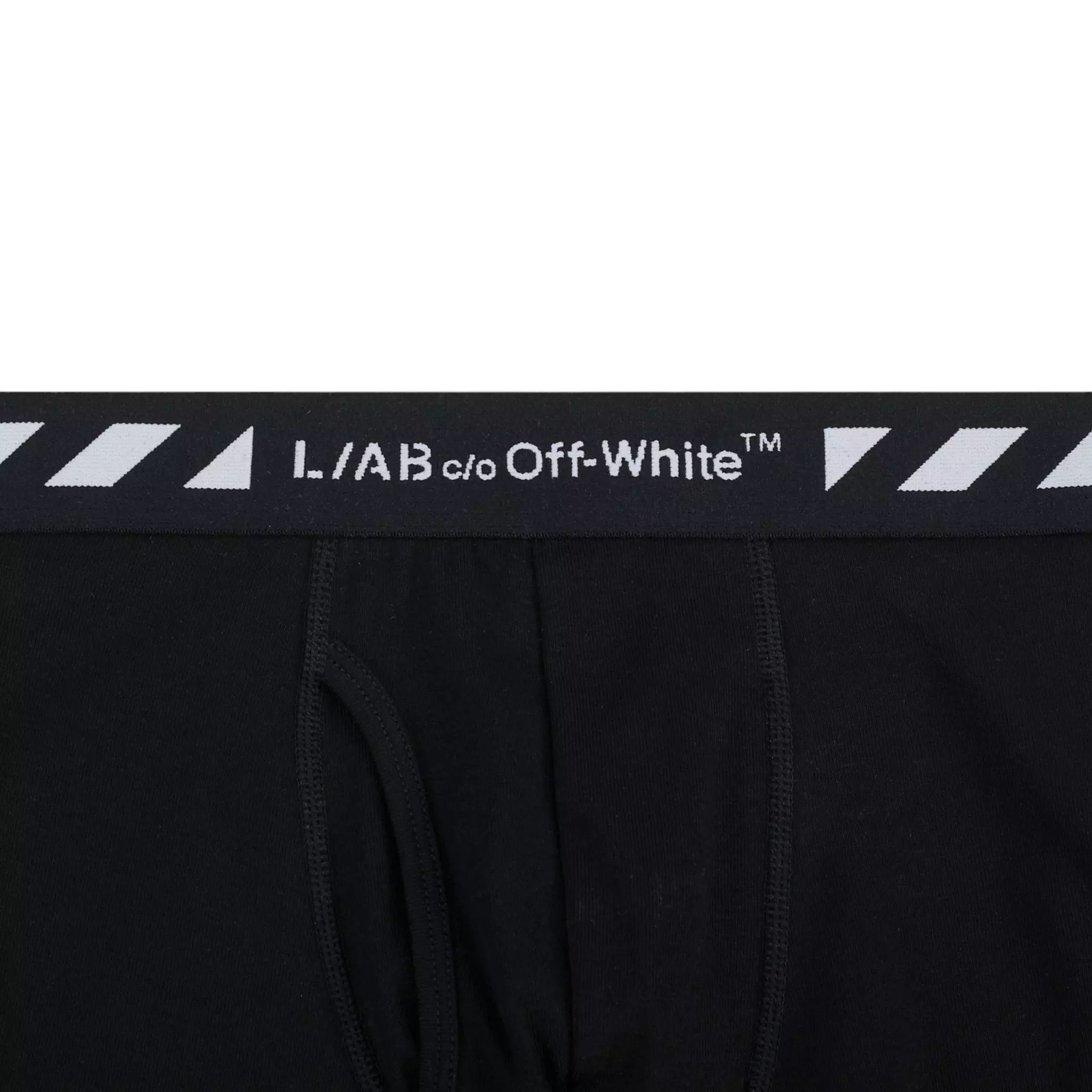 L/AB c/o Off-White Men's Diagonal 3" Trunk With Fly - Black - BLACK