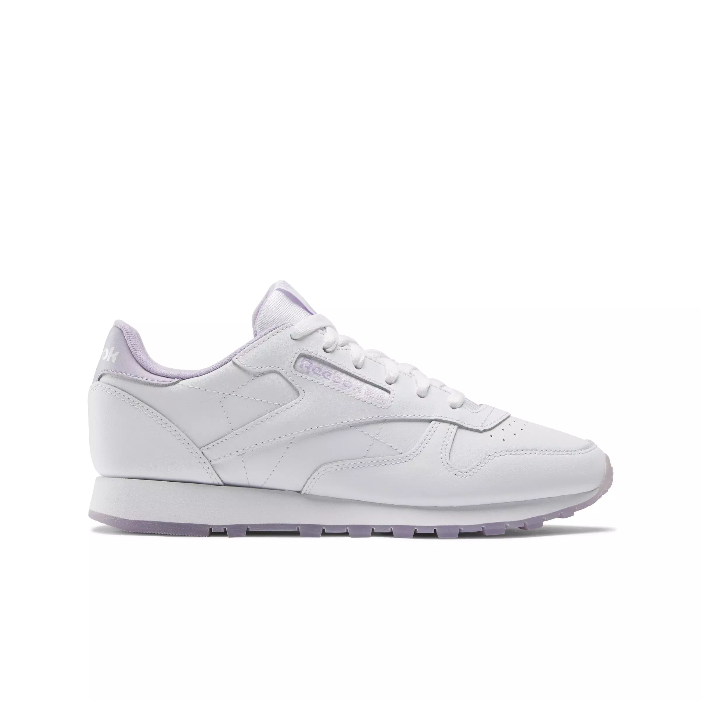 Reebok Classic Leather Ice White/White/Purple Oasis Women's Shoe -  Hibbett