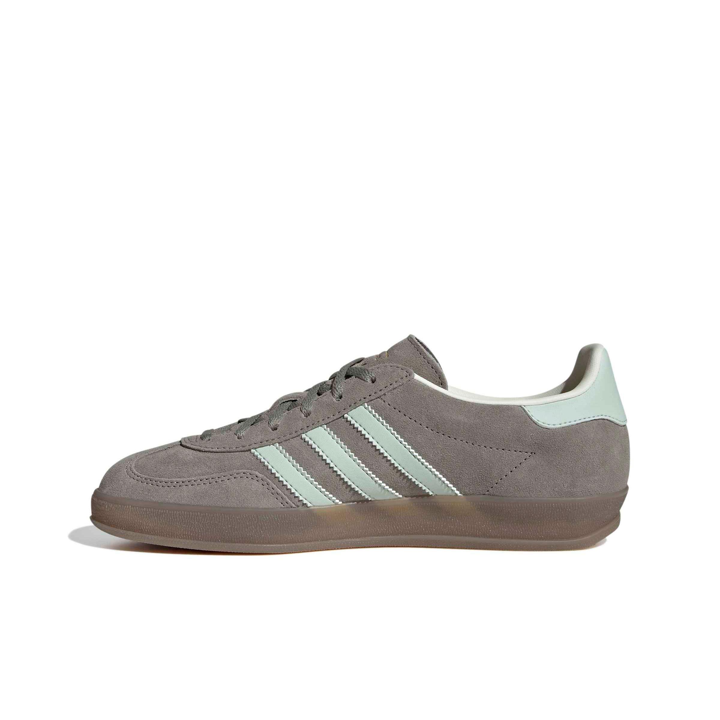 adidas Originals Gazelle Indoor "Silver Pebble/Linen Green/Gum 5" Women's Shoe - SILVER/GREEN/GUM Thumbnail View 2