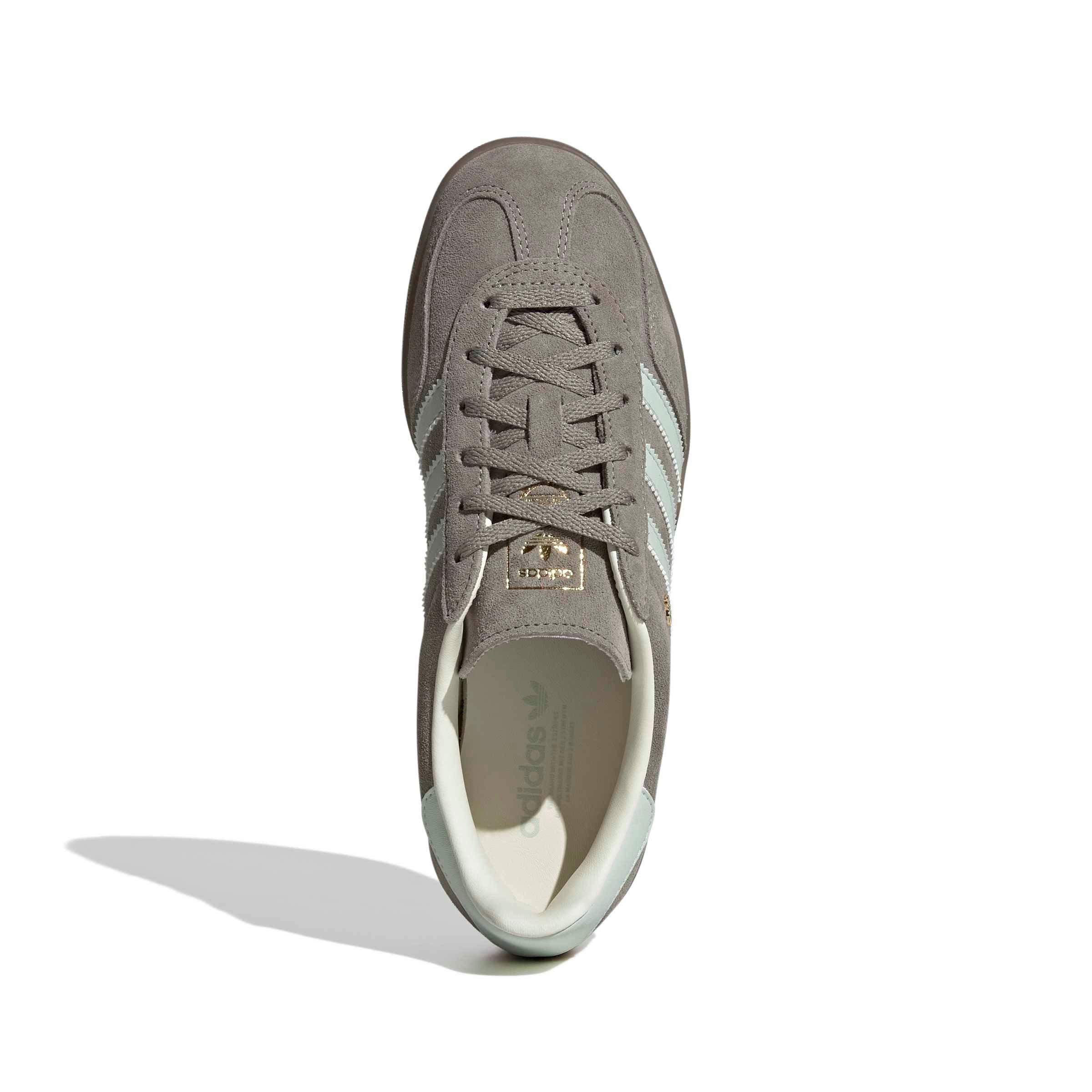 adidas Originals Gazelle Indoor "Silver Pebble/Linen Green/Gum 5" Women's Shoe - SILVER/GREEN/GUM Thumbnail View 5