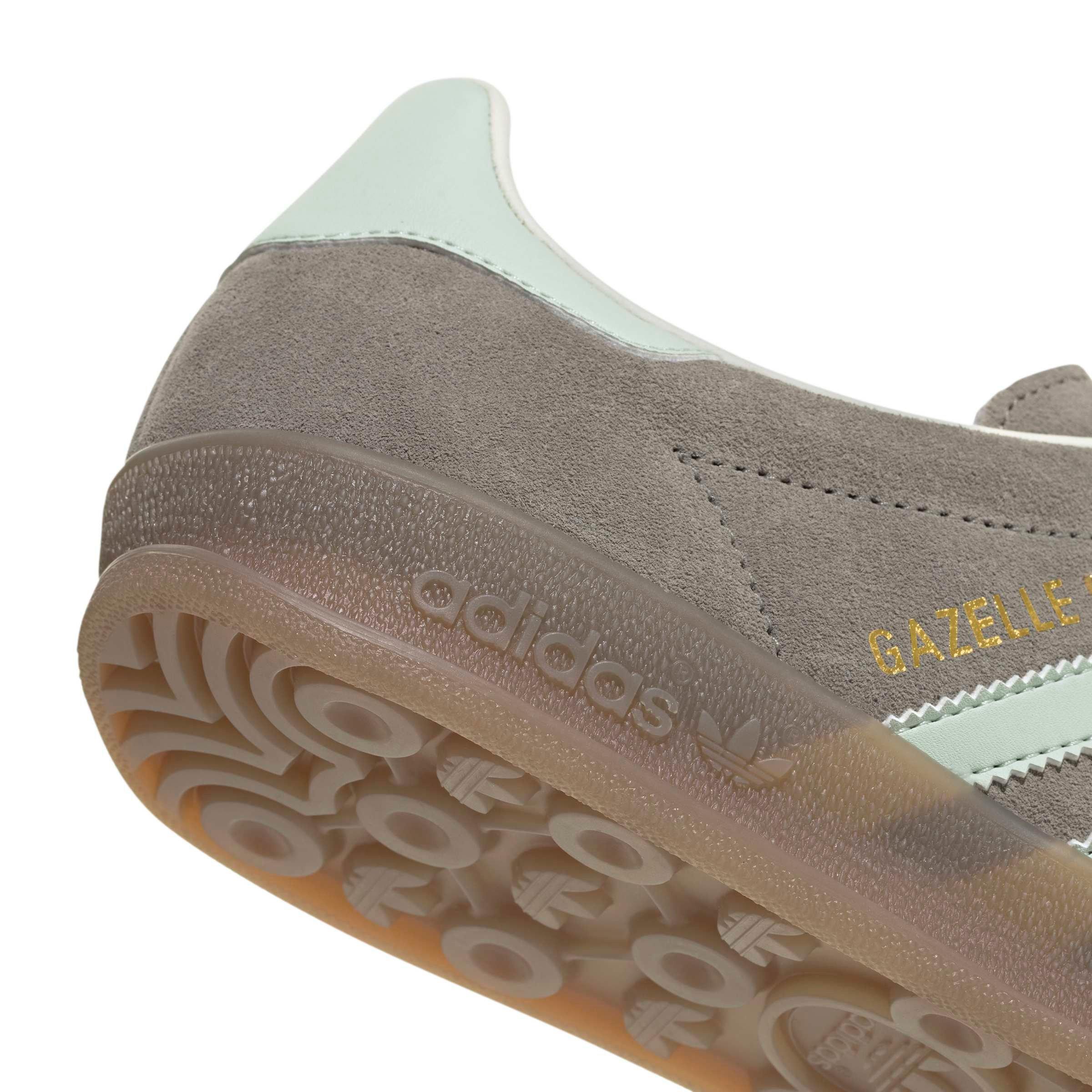 adidas Originals Gazelle Indoor "Silver Pebble/Linen Green/Gum 5" Women's Shoe - SILVER/GREEN/GUM Thumbnail View 7